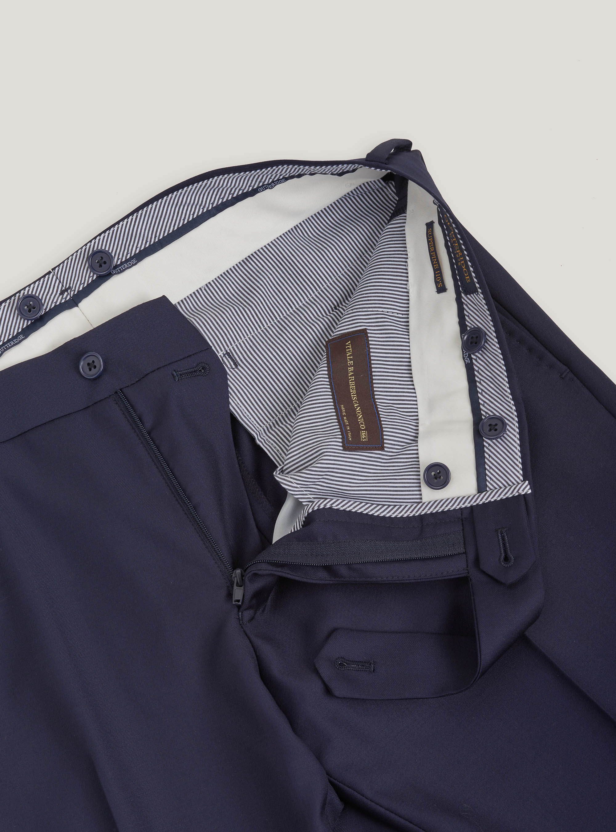 Pantaloni per abito in pura lana S110's, BLU NAVY