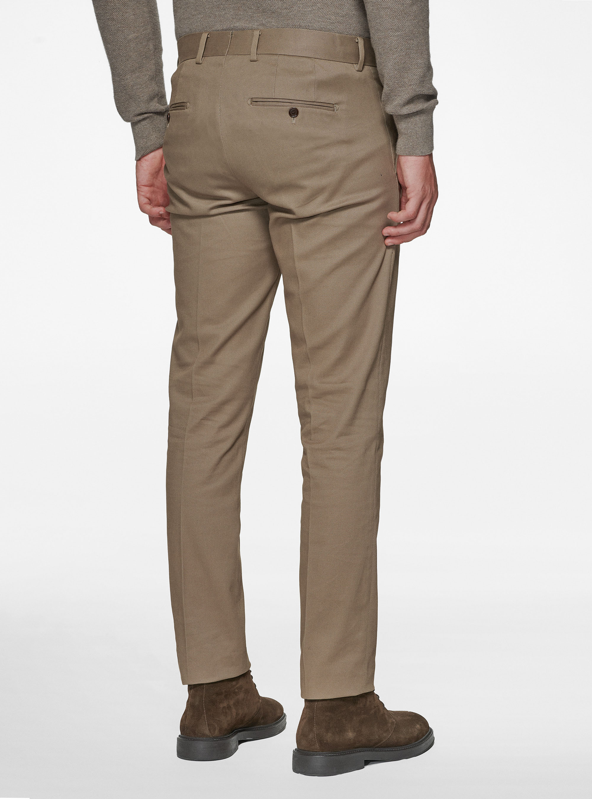 Pantaloni in cotone smerigliato, FANGO