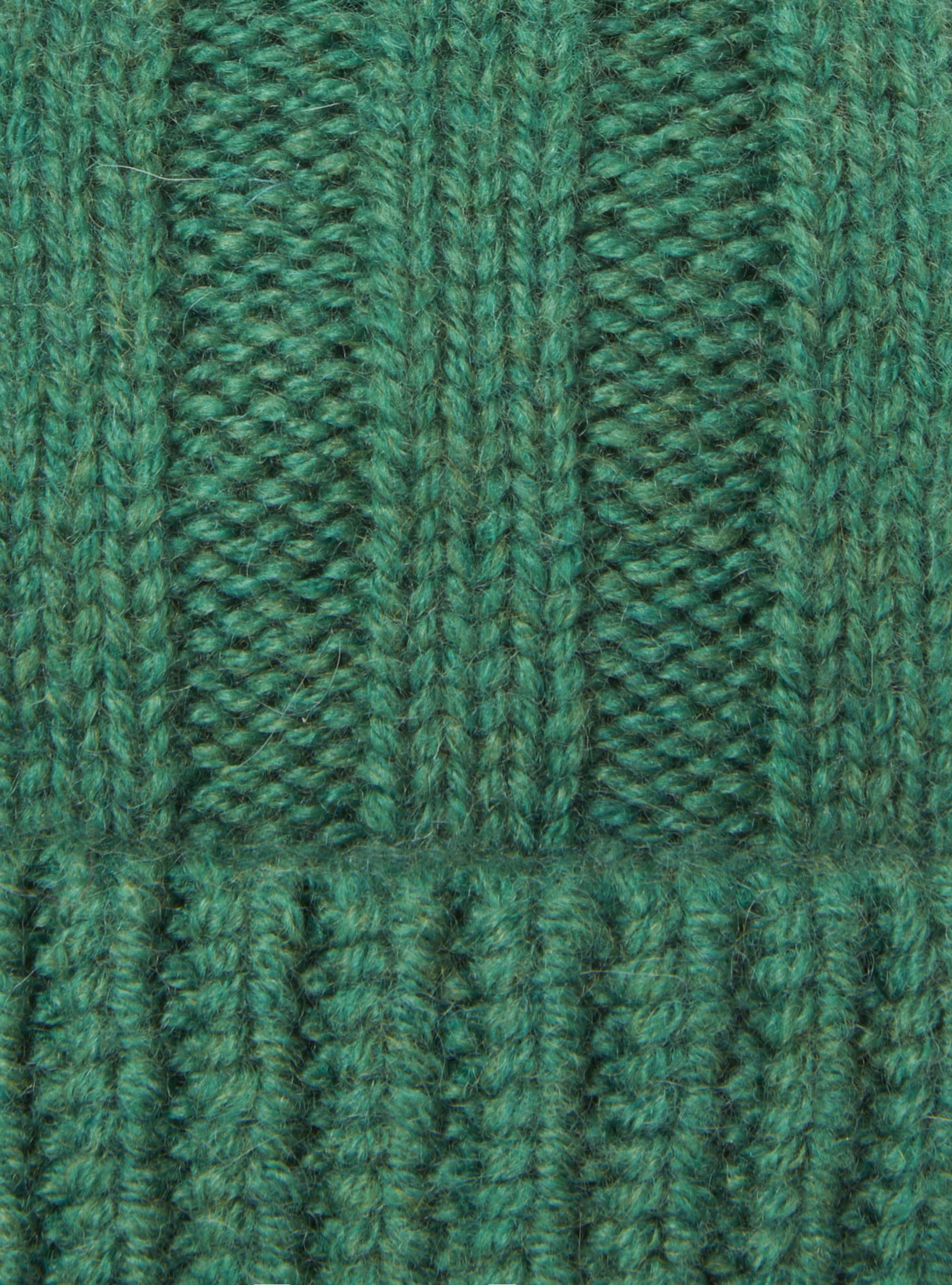 Berretto in lana lambswool e cashmere a costa inglese, OLIVA