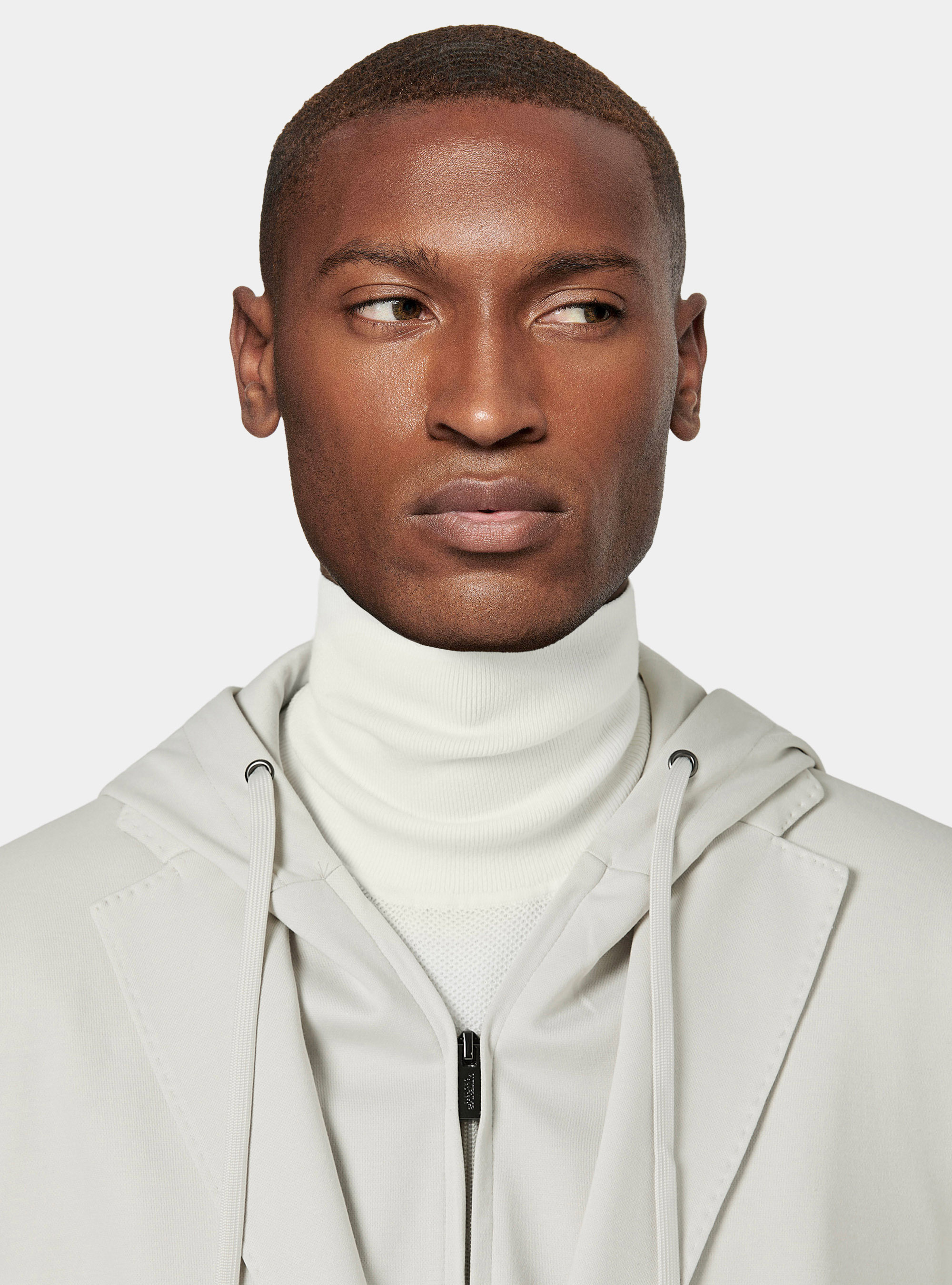 Giacca jersey con cappuccio removibile, PERLA 0178C