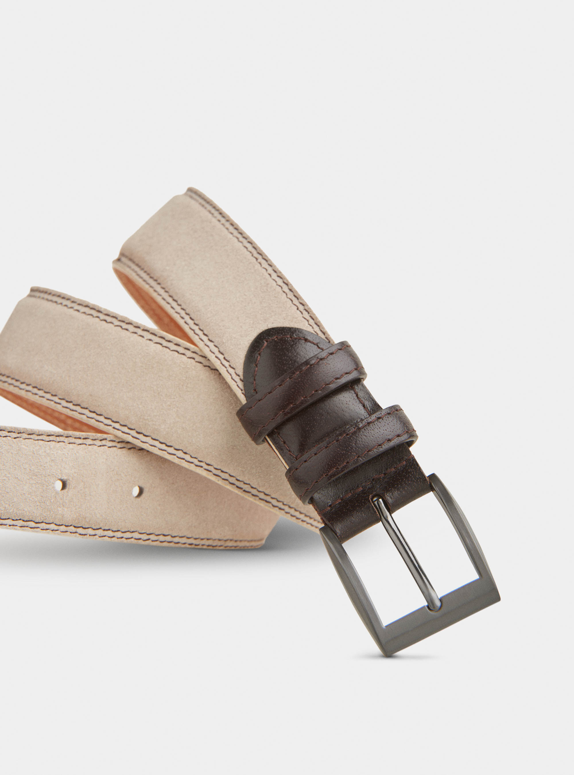 Suede belt, ECRU