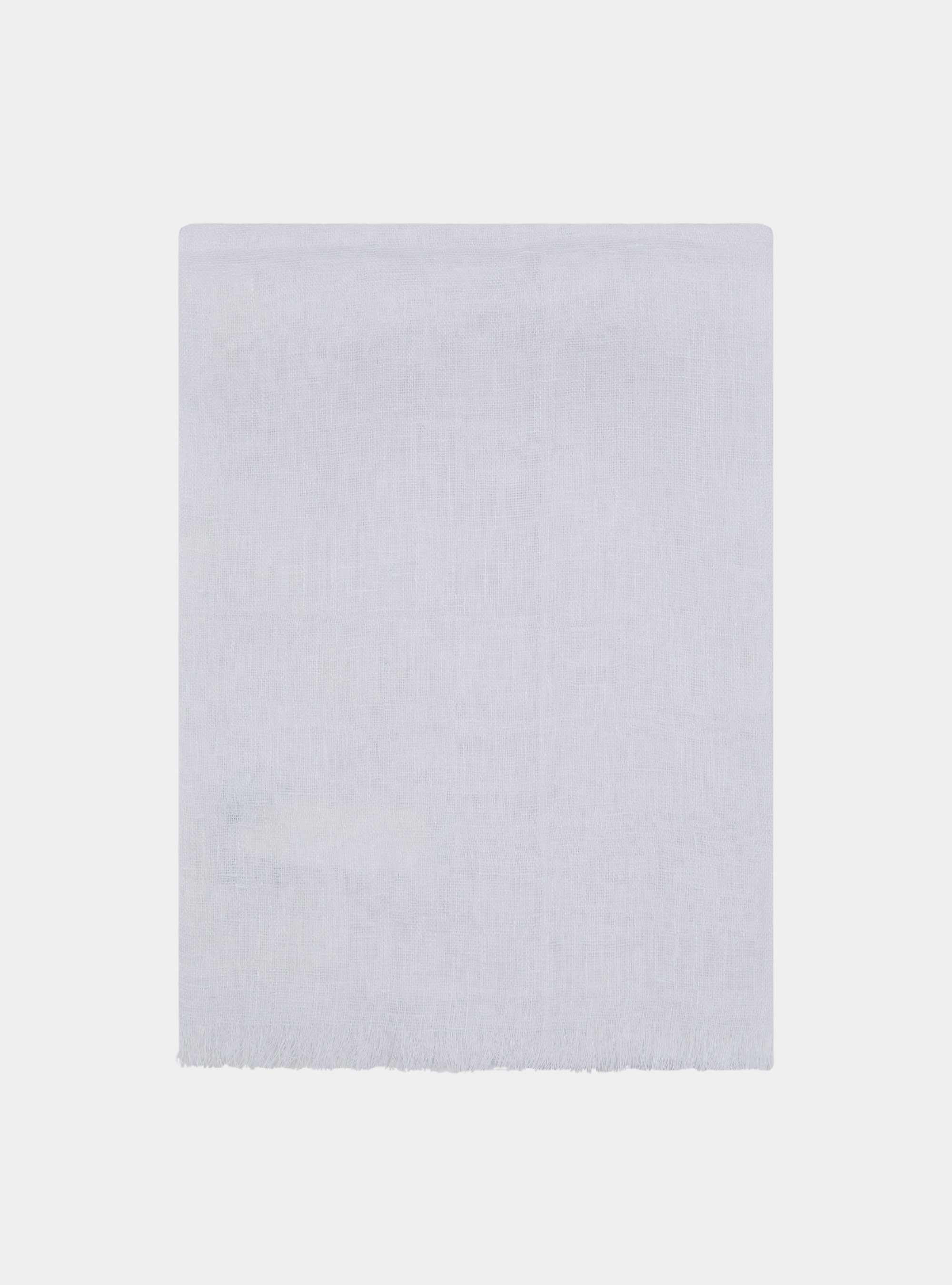 Plain-coloured pure linen scarf, WHITE