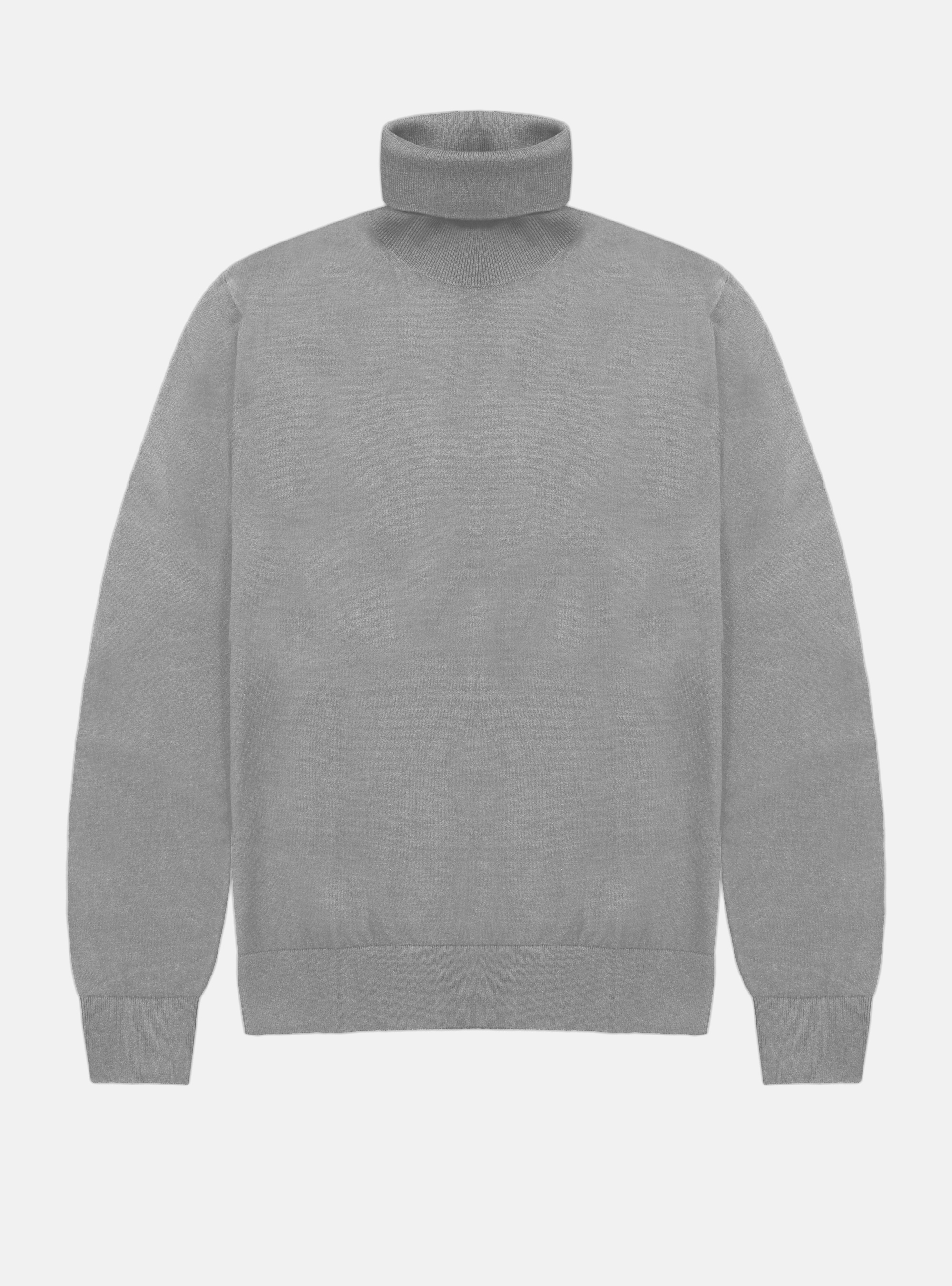 Maglia dolcevita in cotone seta e cashmere, GRIGIO CHIARO MELANGE