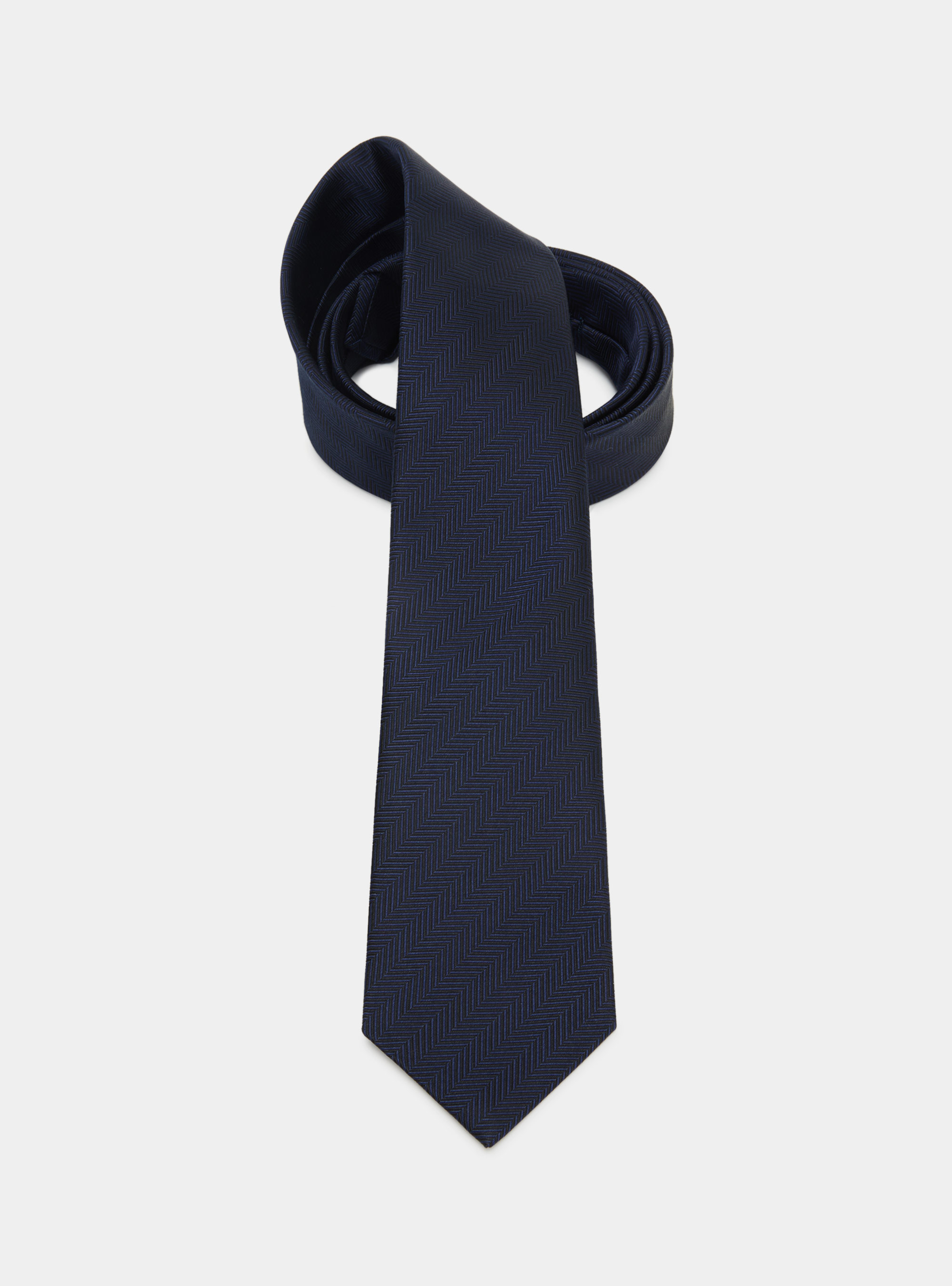 Herringbone silk tie, BLUE