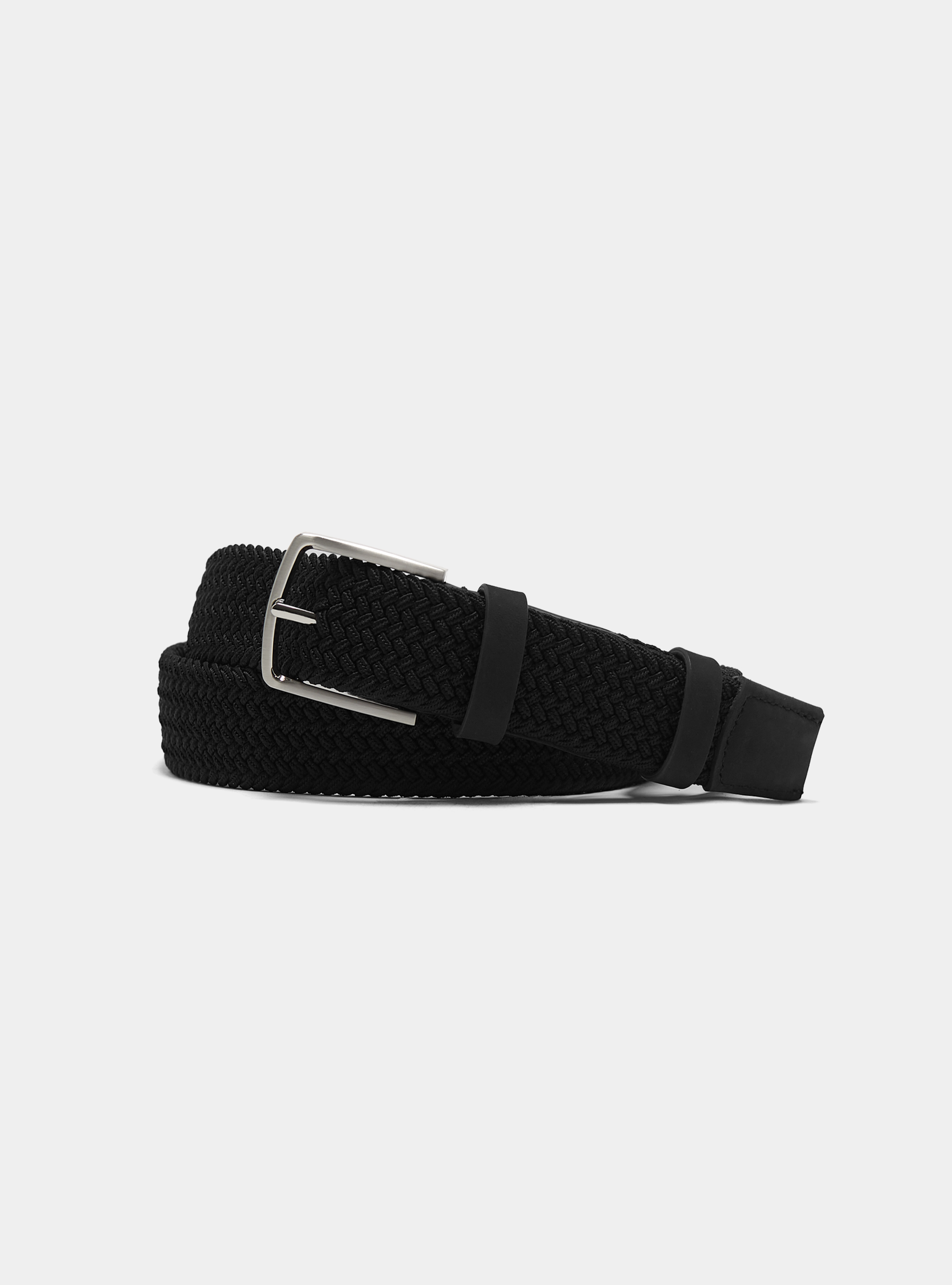 Solid-coloured elastic belt, BLACK