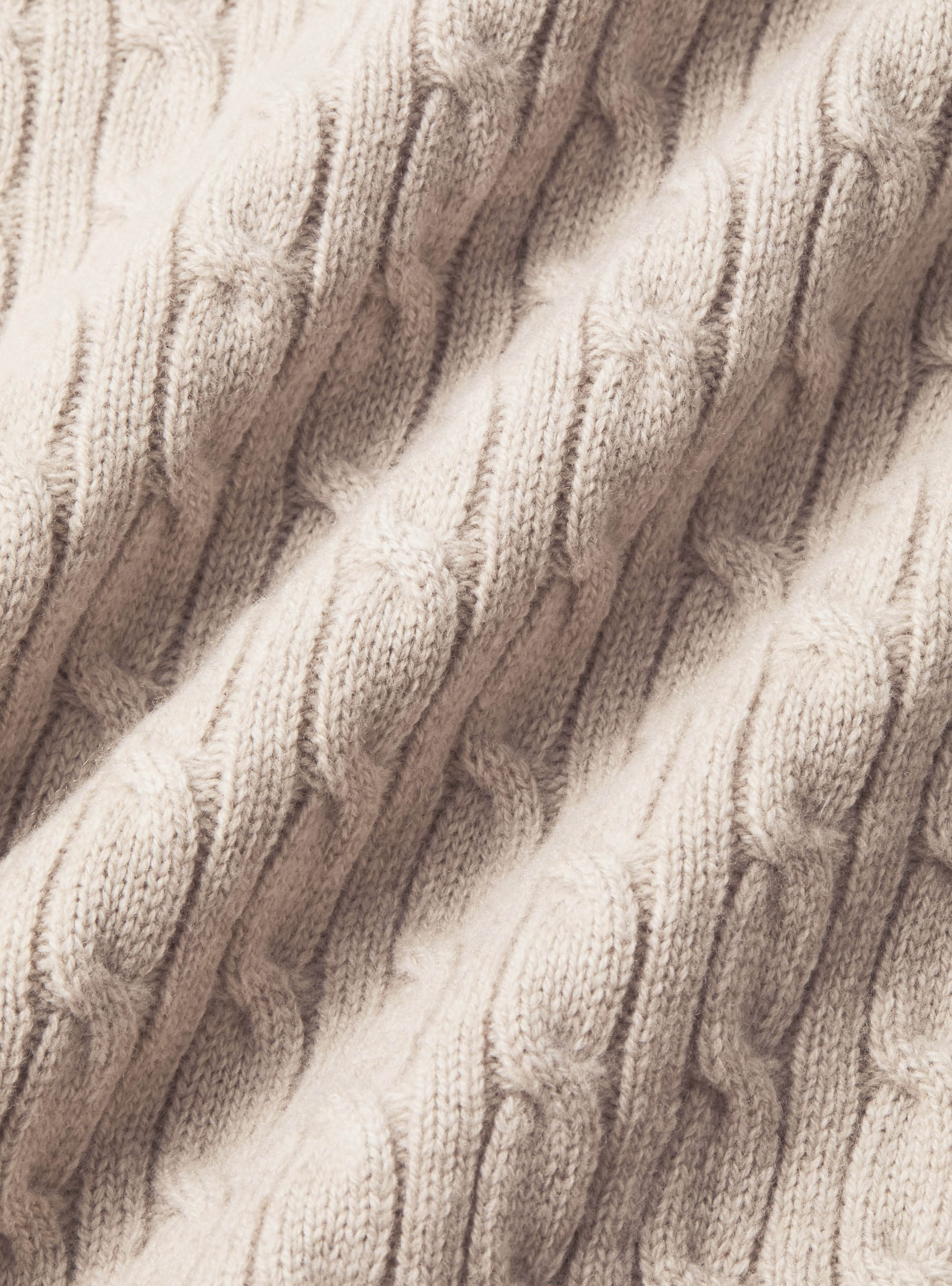 Trikot mit Rundhalsausschnitt und Borte aus Wolle und Kaschmir, ECRU 0560C