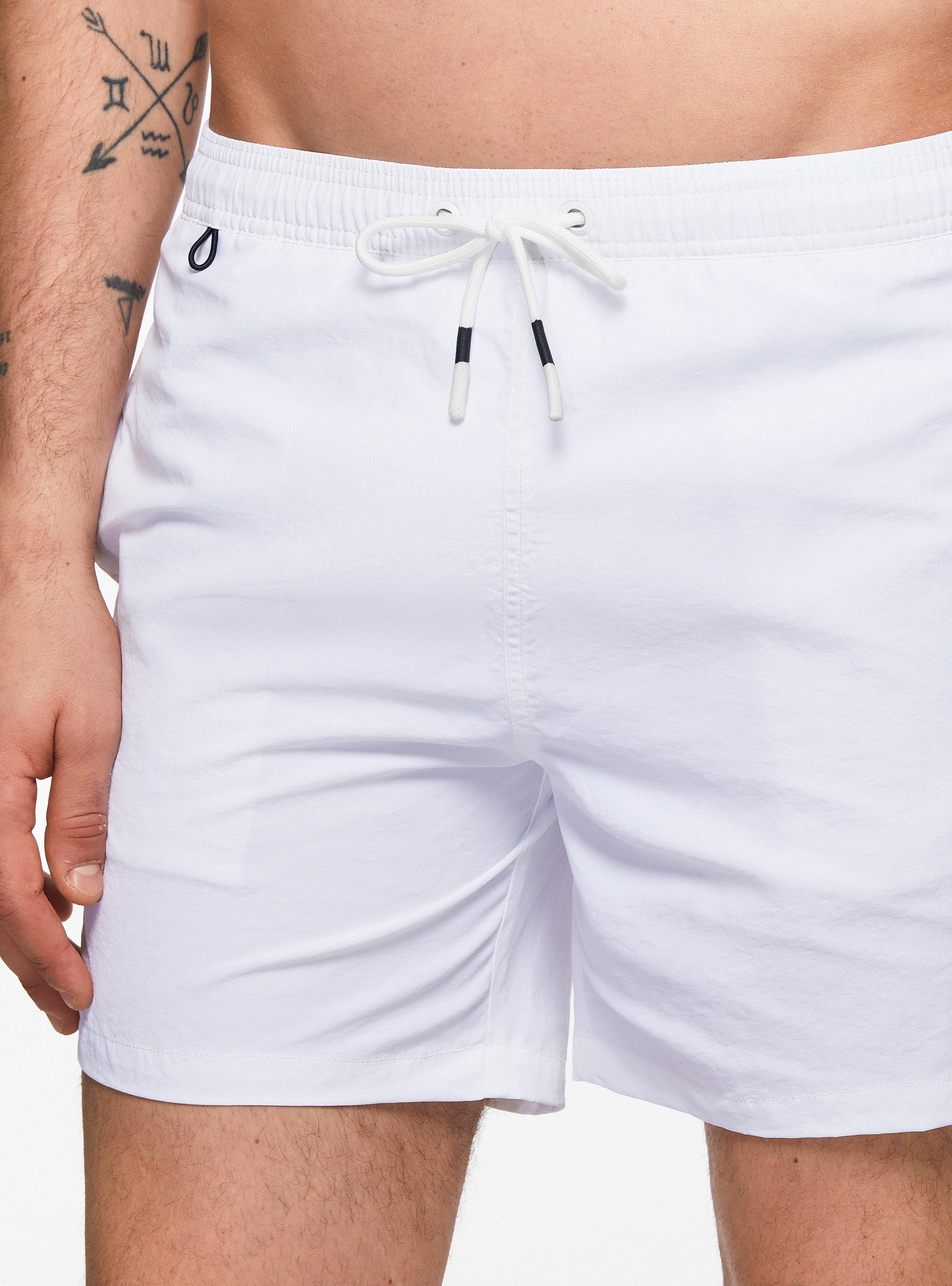 Costume da bagno tinta unita, BIANCO