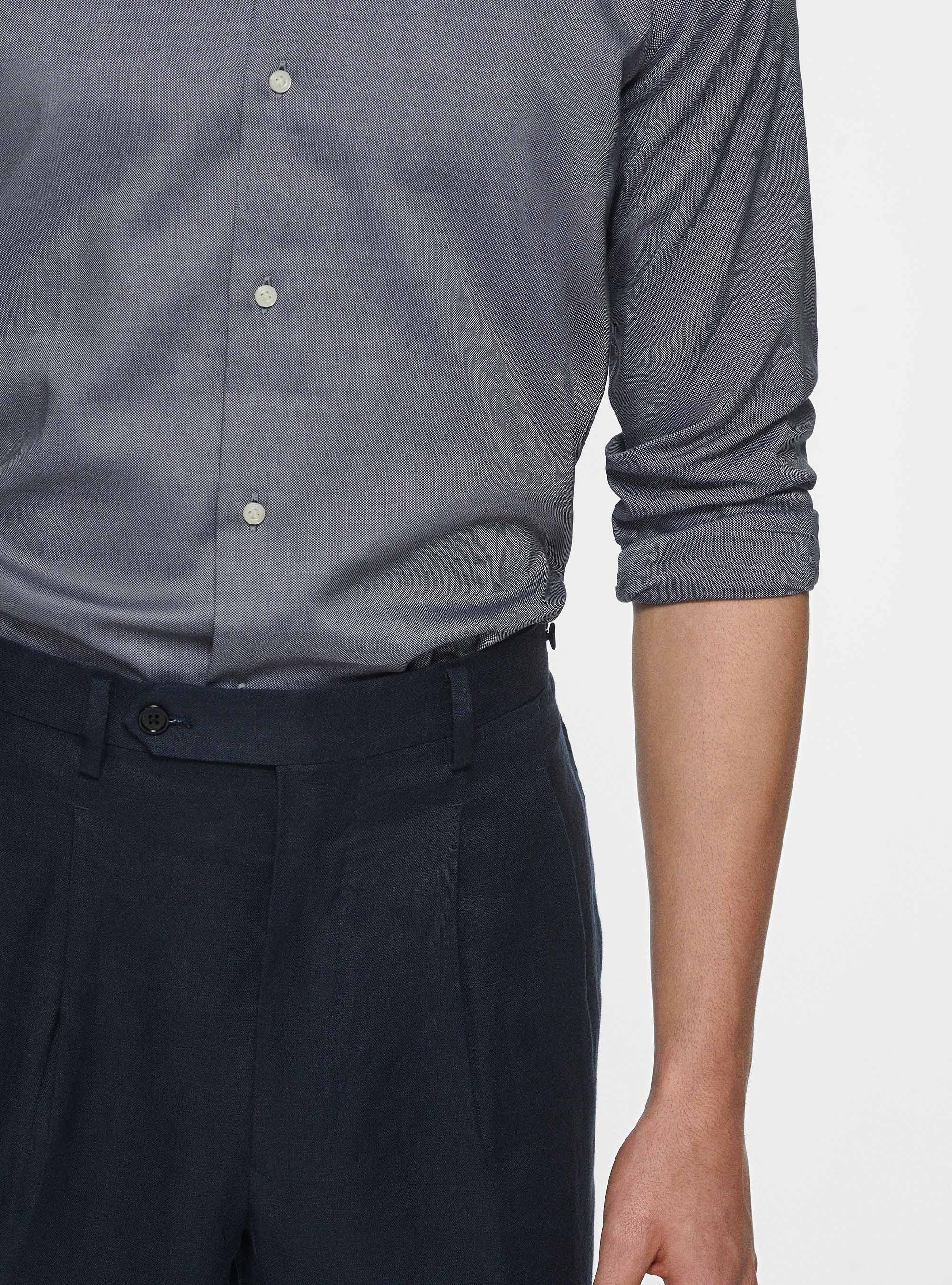 Camicia in cotone oxford, BLU NAVY