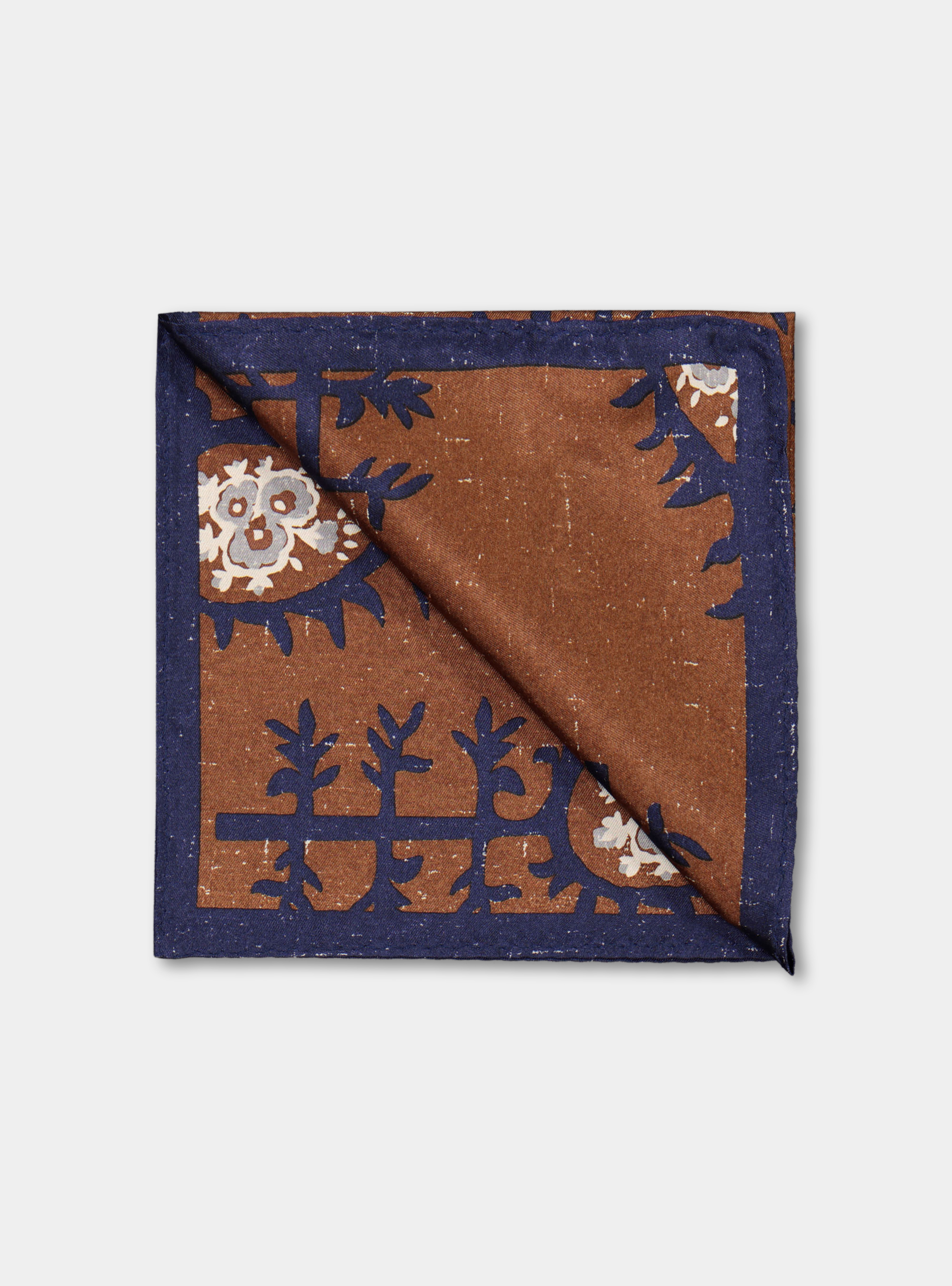 Pochette macro fantasia in seta stampata, FANGO