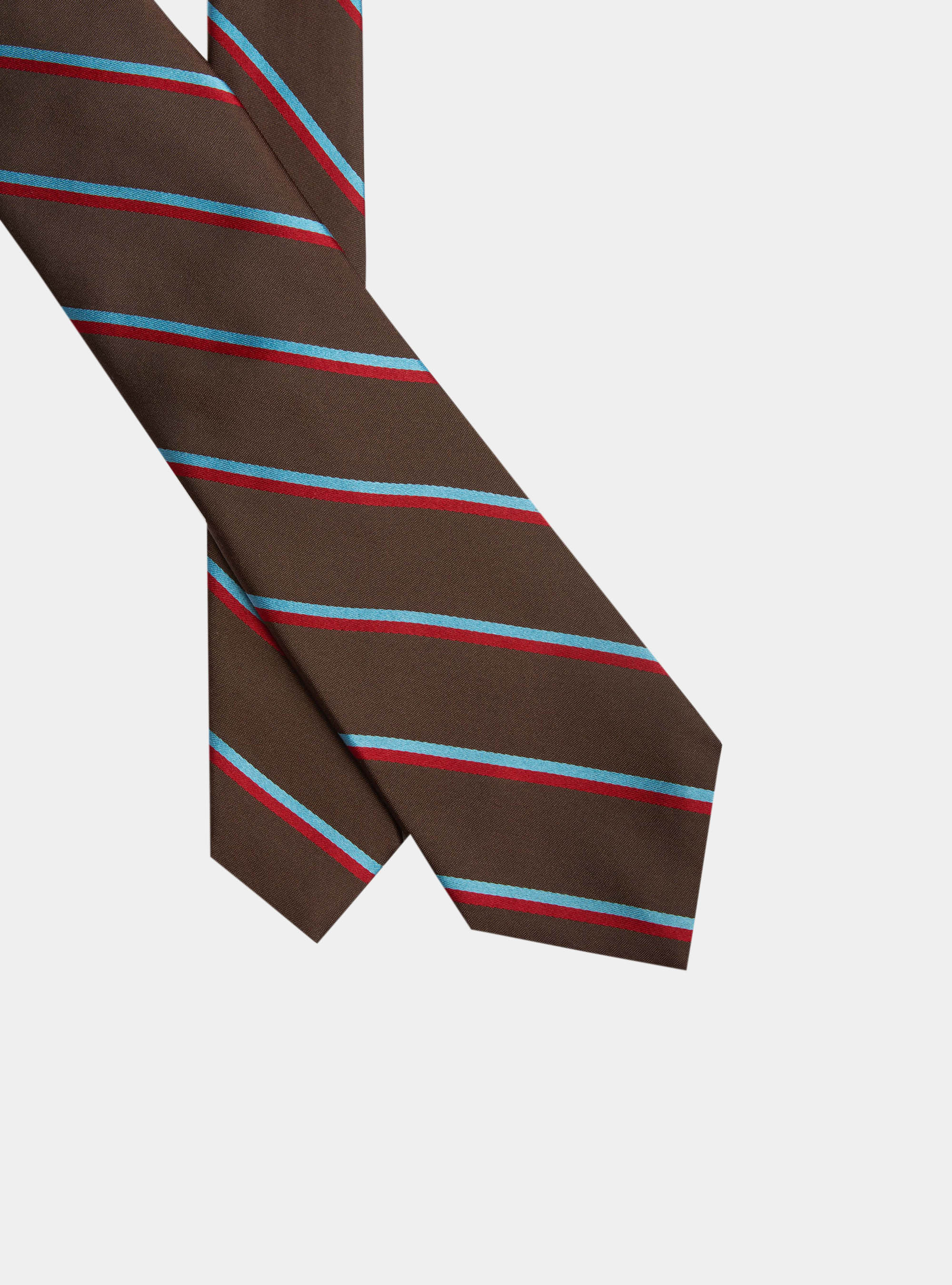 Striped silk tie, MARRONE 0516C