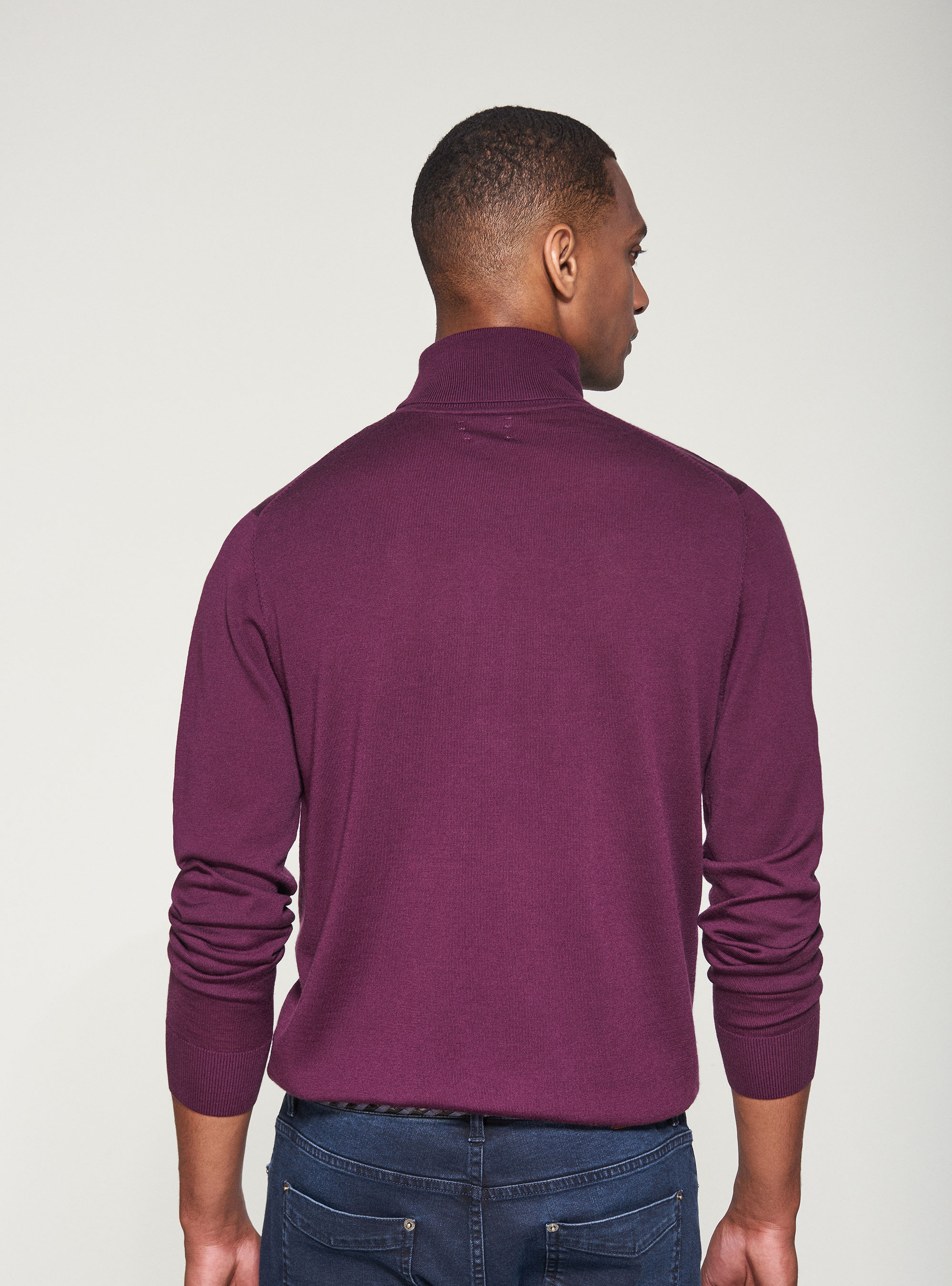 Dolcevita in pura lana merino extrafine, VIOLA CHIARO