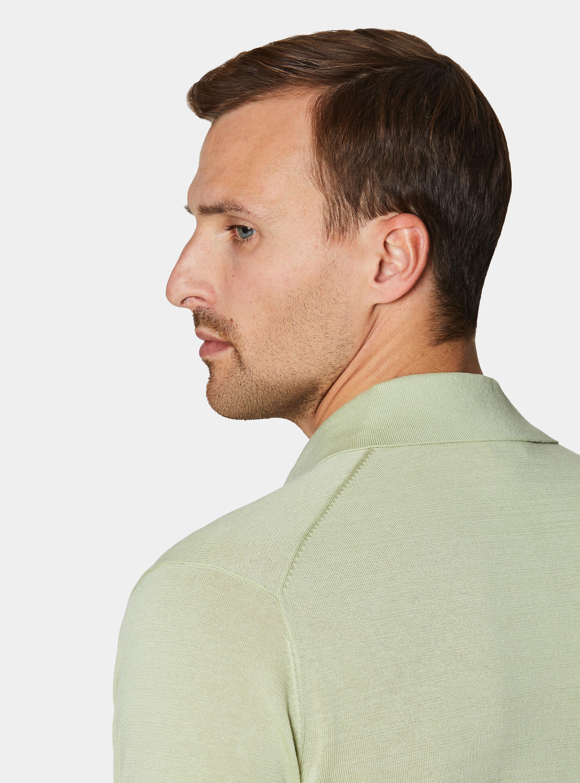 Polo en coton et soie, 0620C VERDE CHIARO