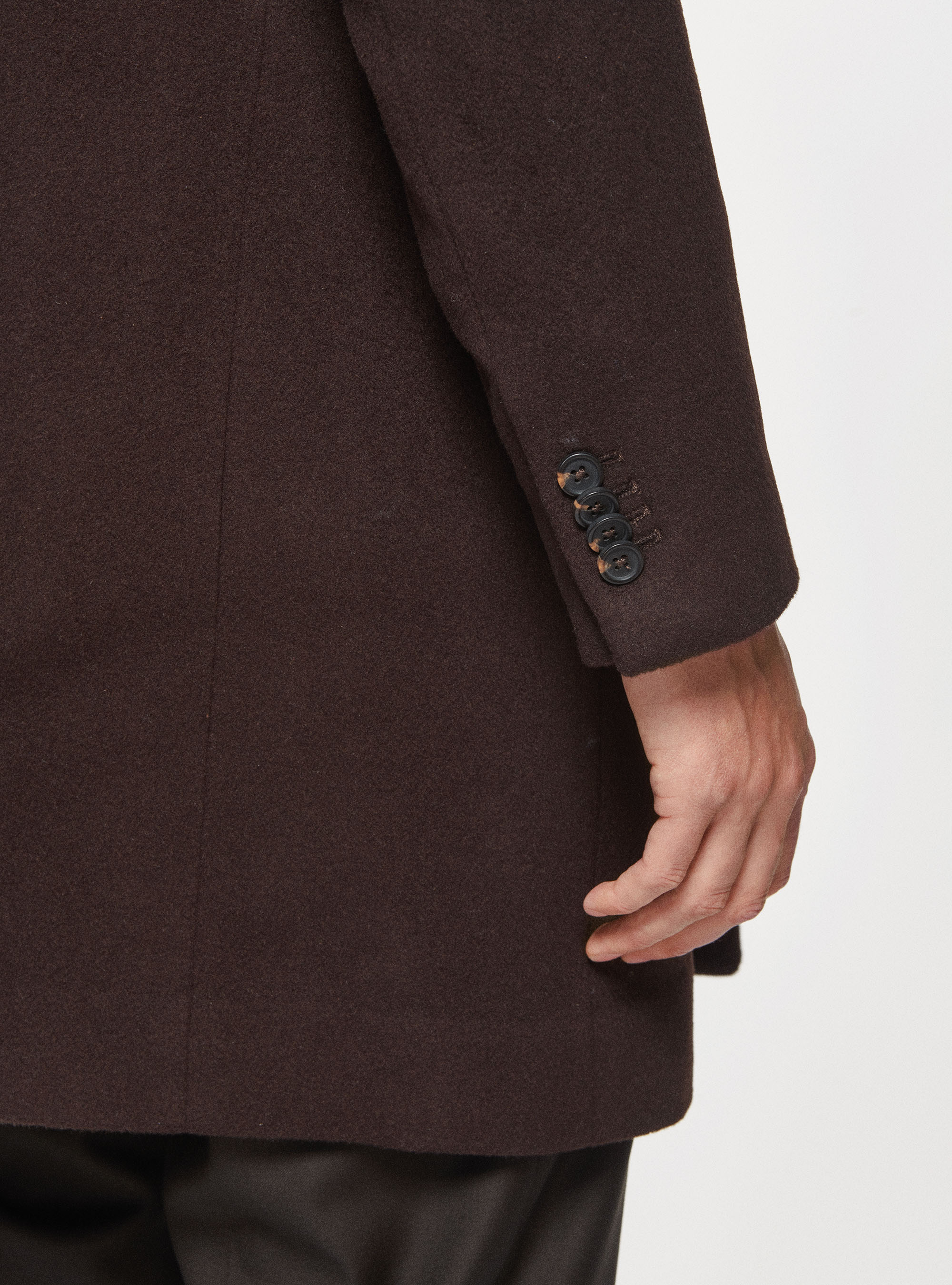 Wool and cashmere coat, BROWN