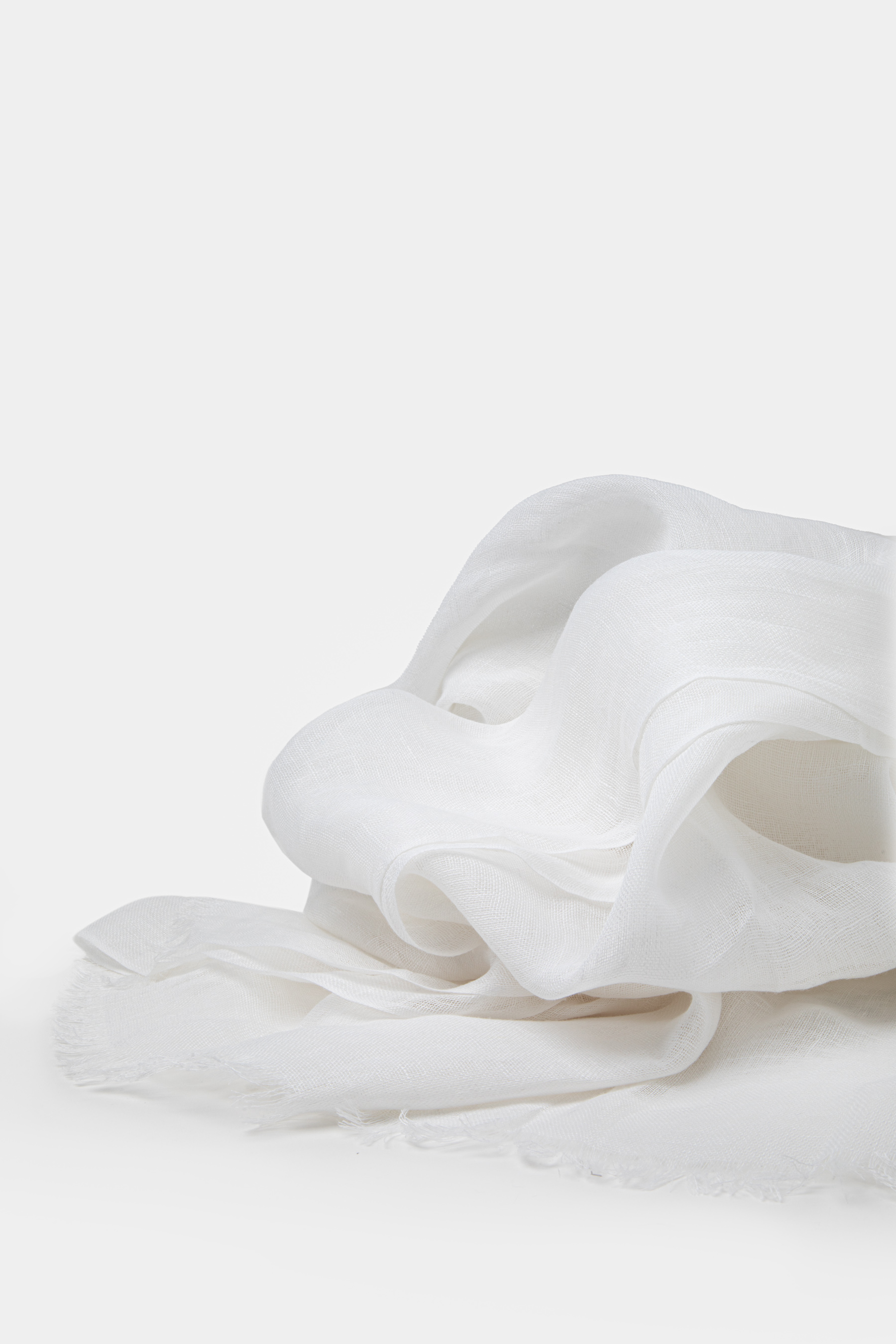 Sciarpa in lino tinta unita, BIANCO