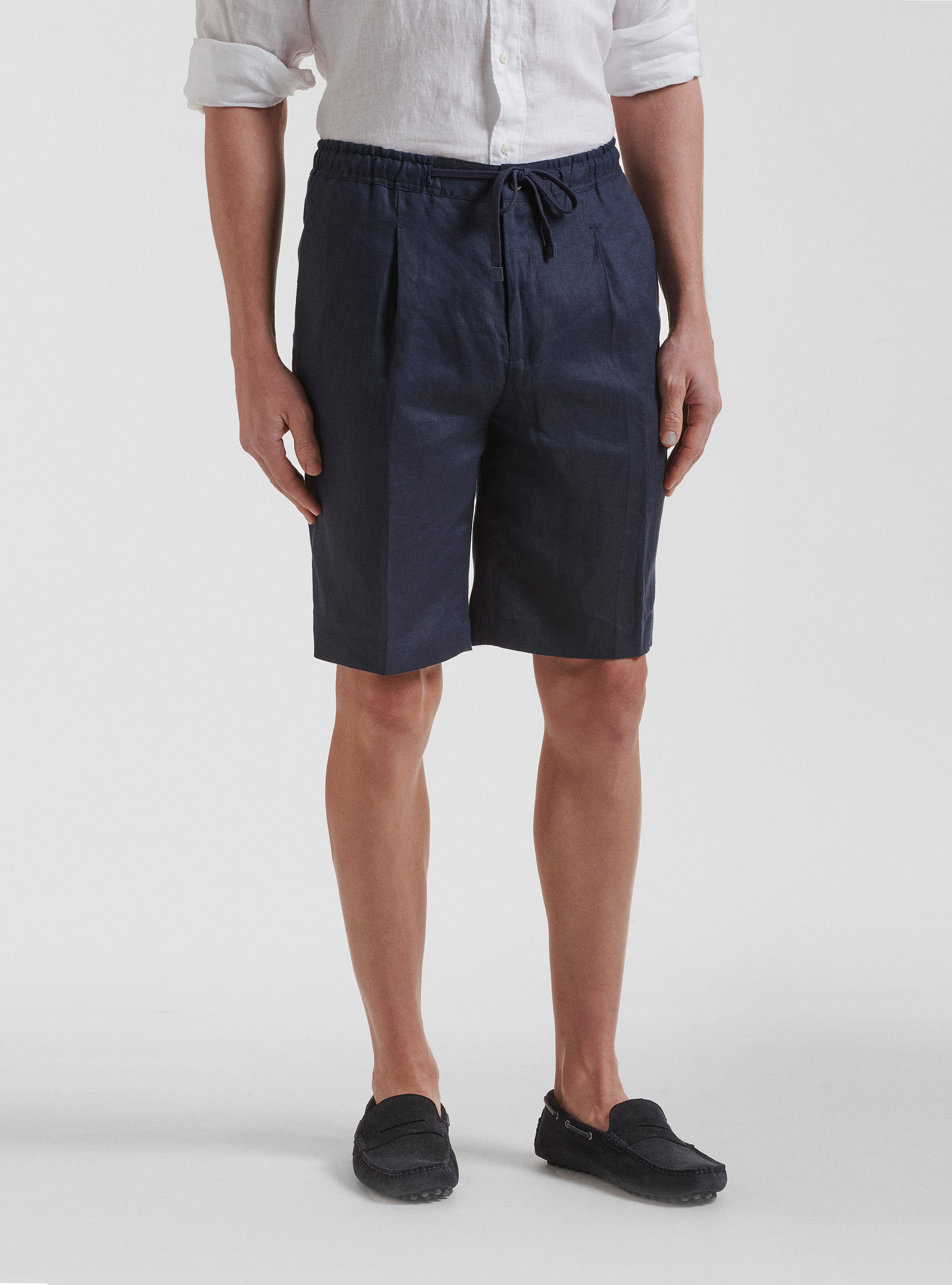 Bermuda tinta unita in lino