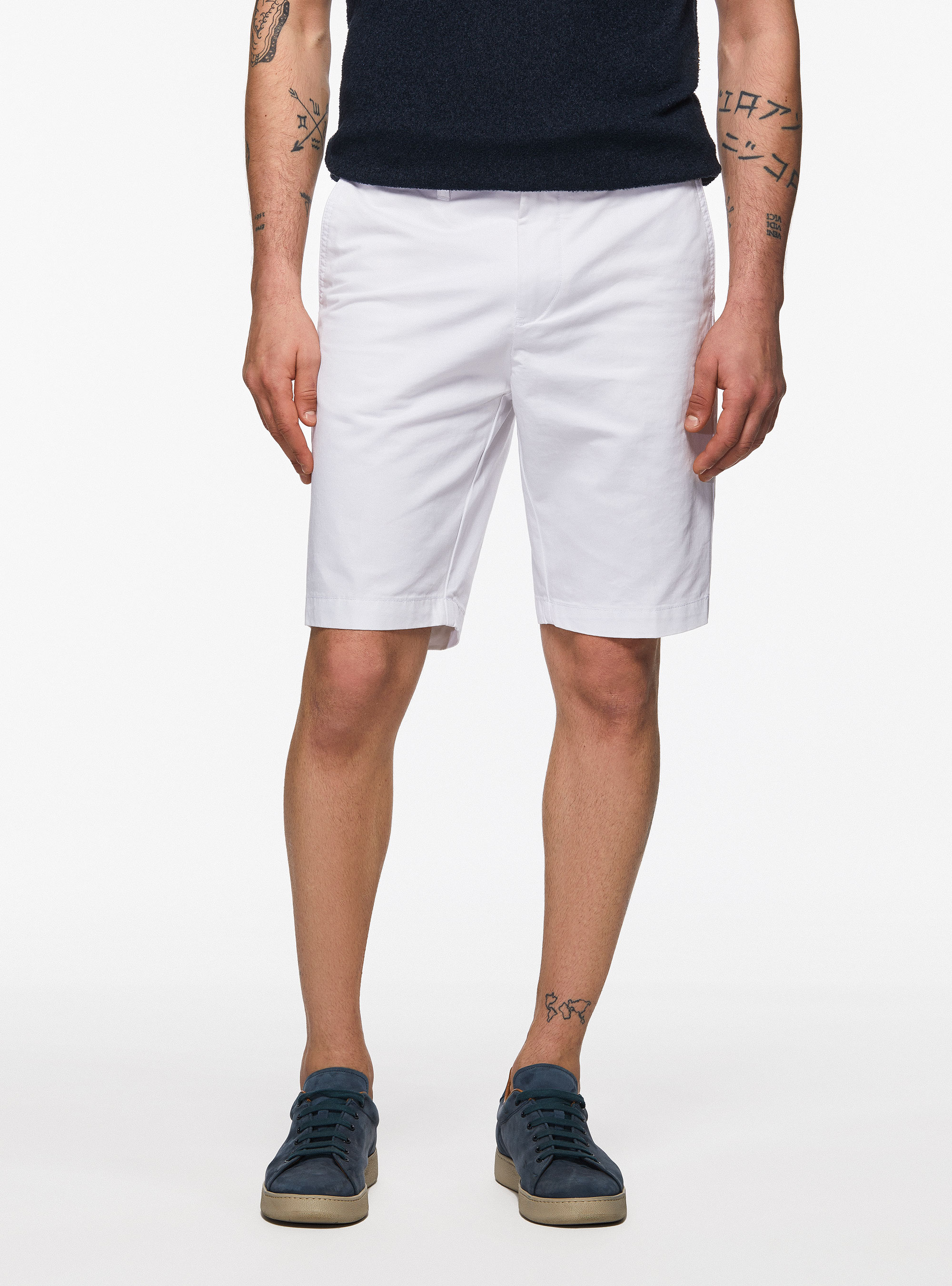 Twill Bermuda shorts, WHITE