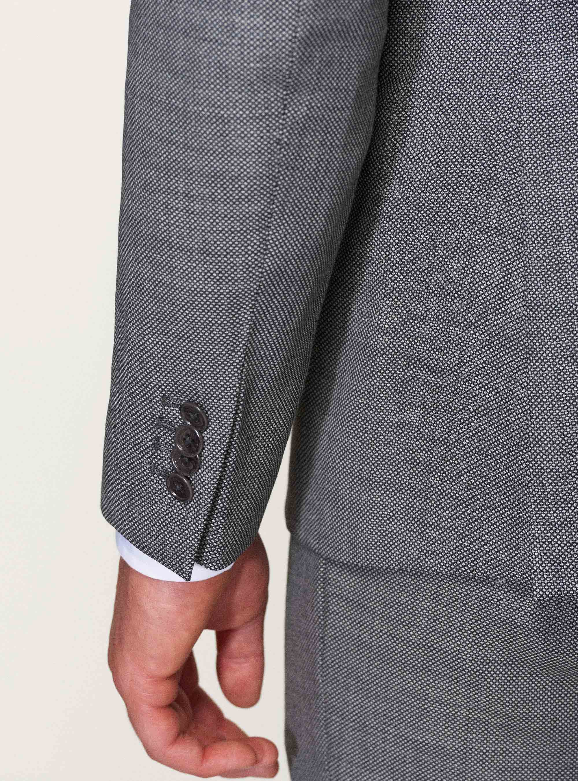 Giacca per abito in pura lana occhio di pernice, ASFALTO