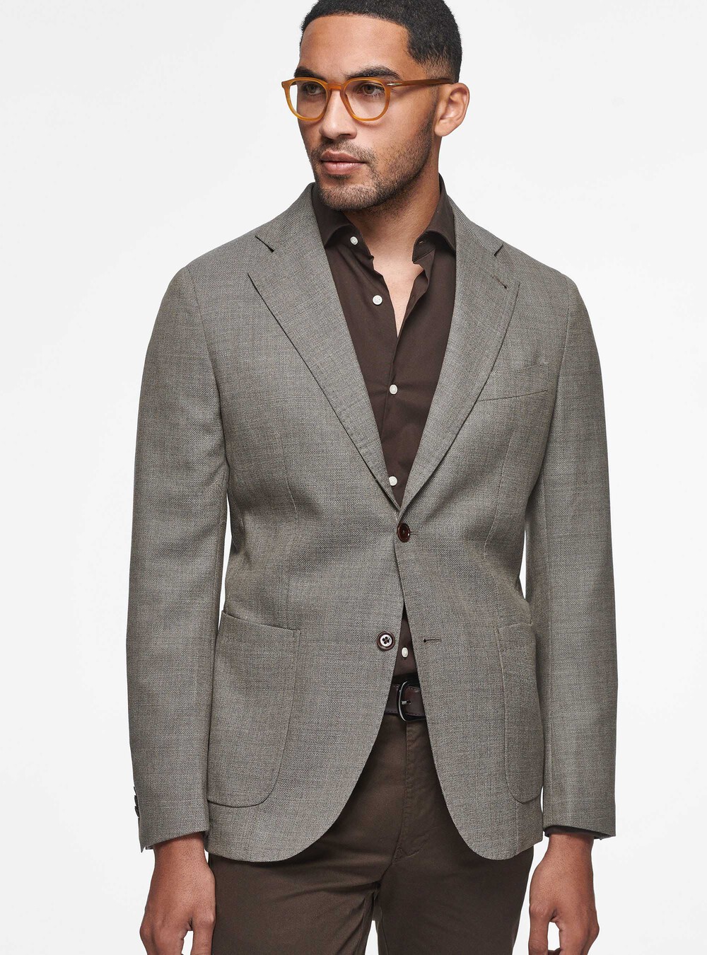 Veste en pure laine microtextur&eacute;e, BOUE