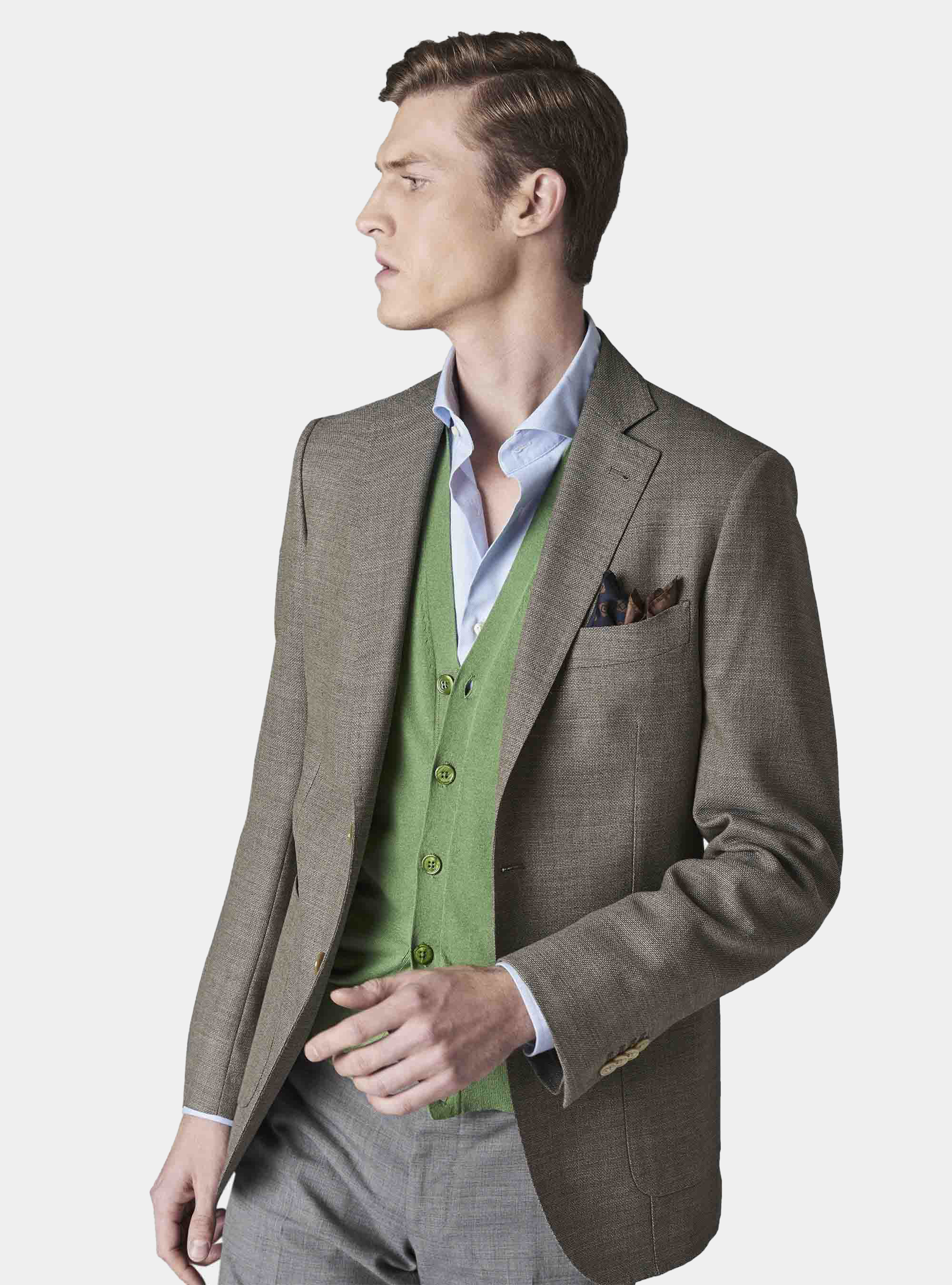 Super 100 wool blazer, MUD