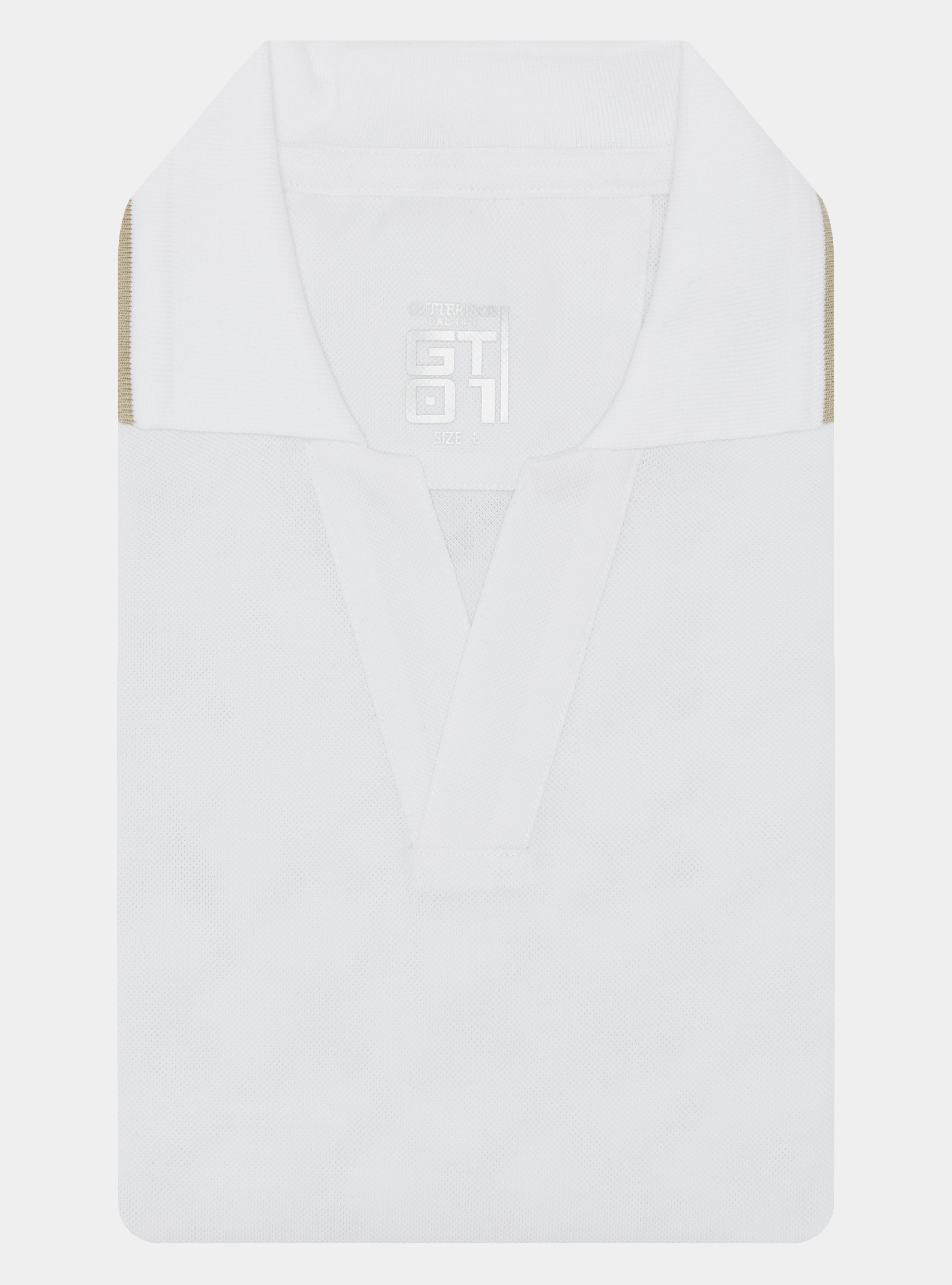 Polo piquant extensible sans bouton GT01, BLANC