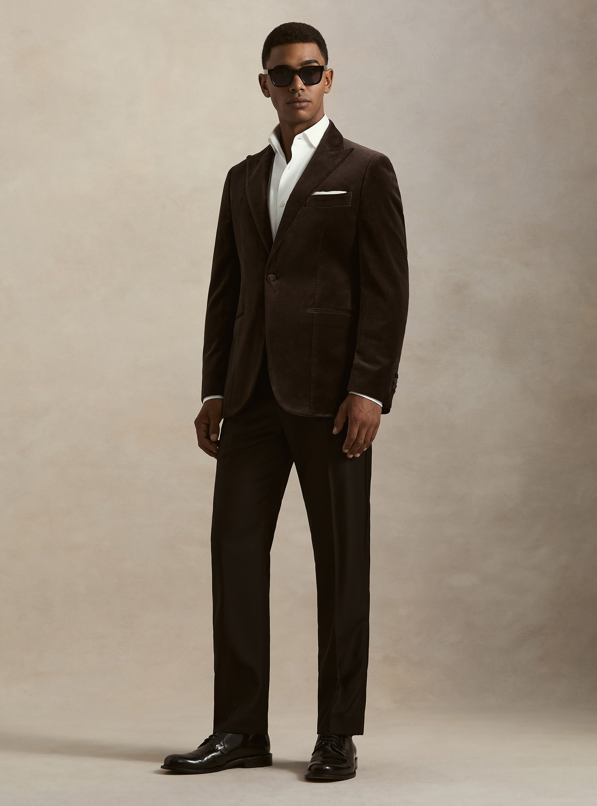 Tuxedo blazer for a velvet suit, BROWN