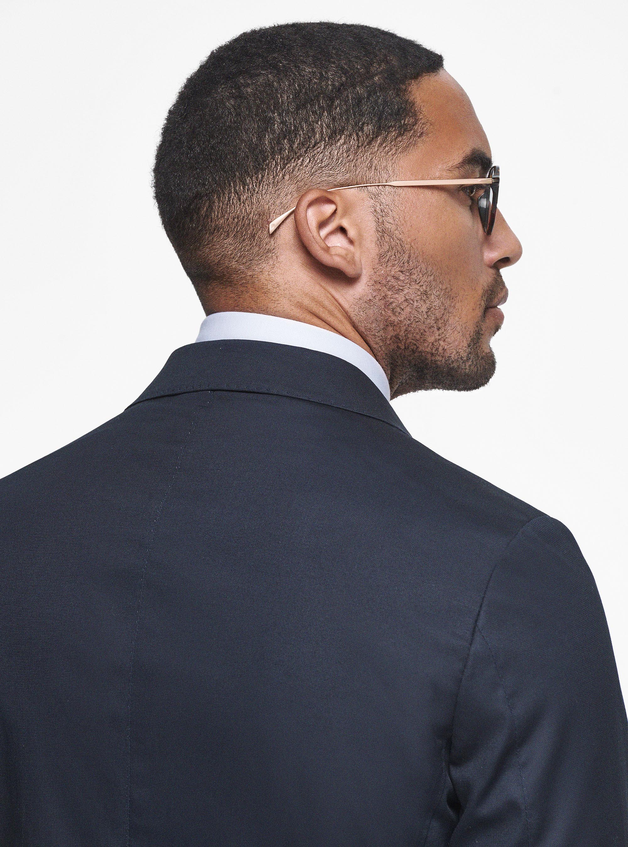 Giacca in puro cotone armaturato, BLU NAVY