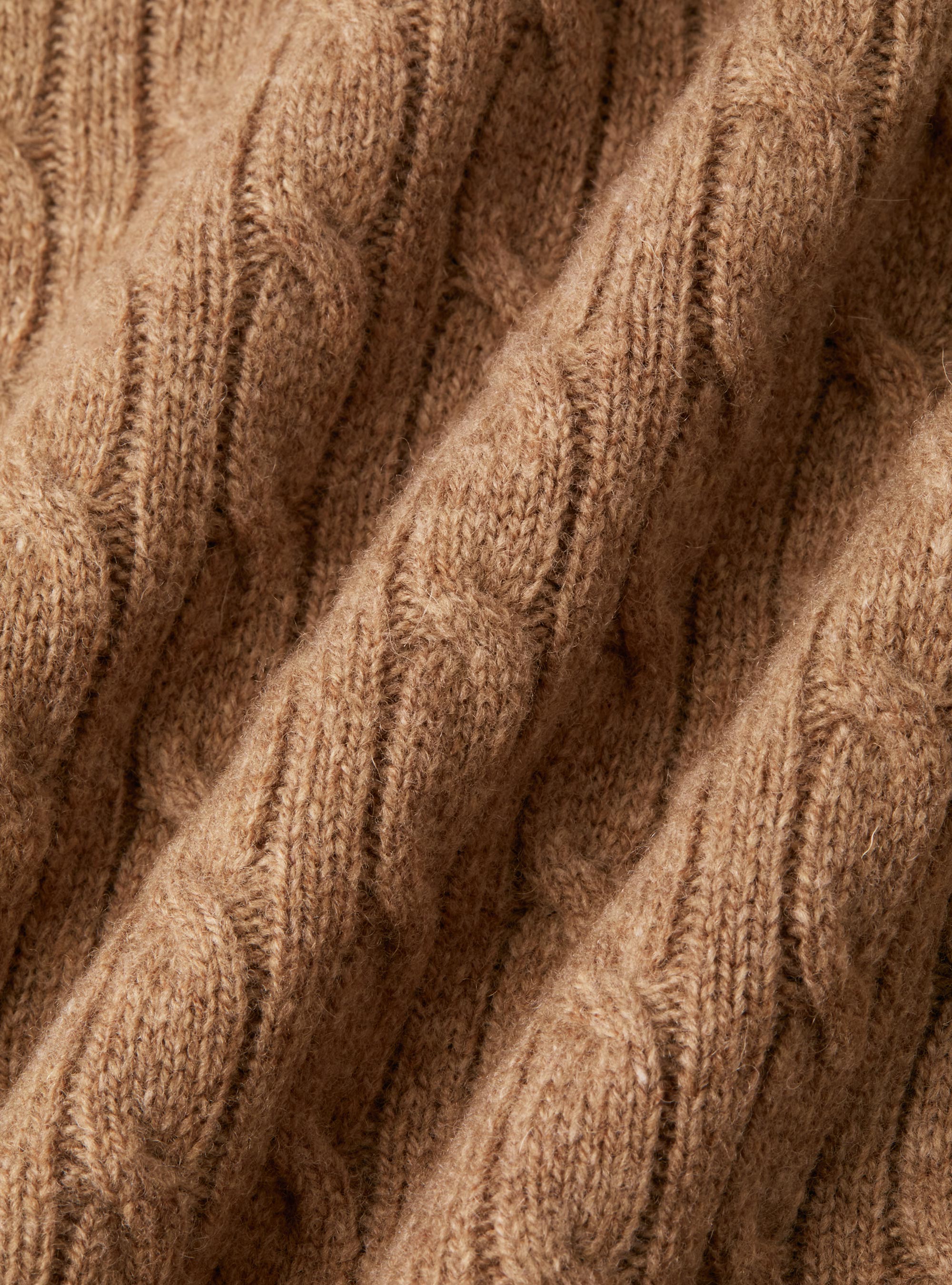 Cashmere wool crew-neck sweater with braid, CAMMELLO 0570C