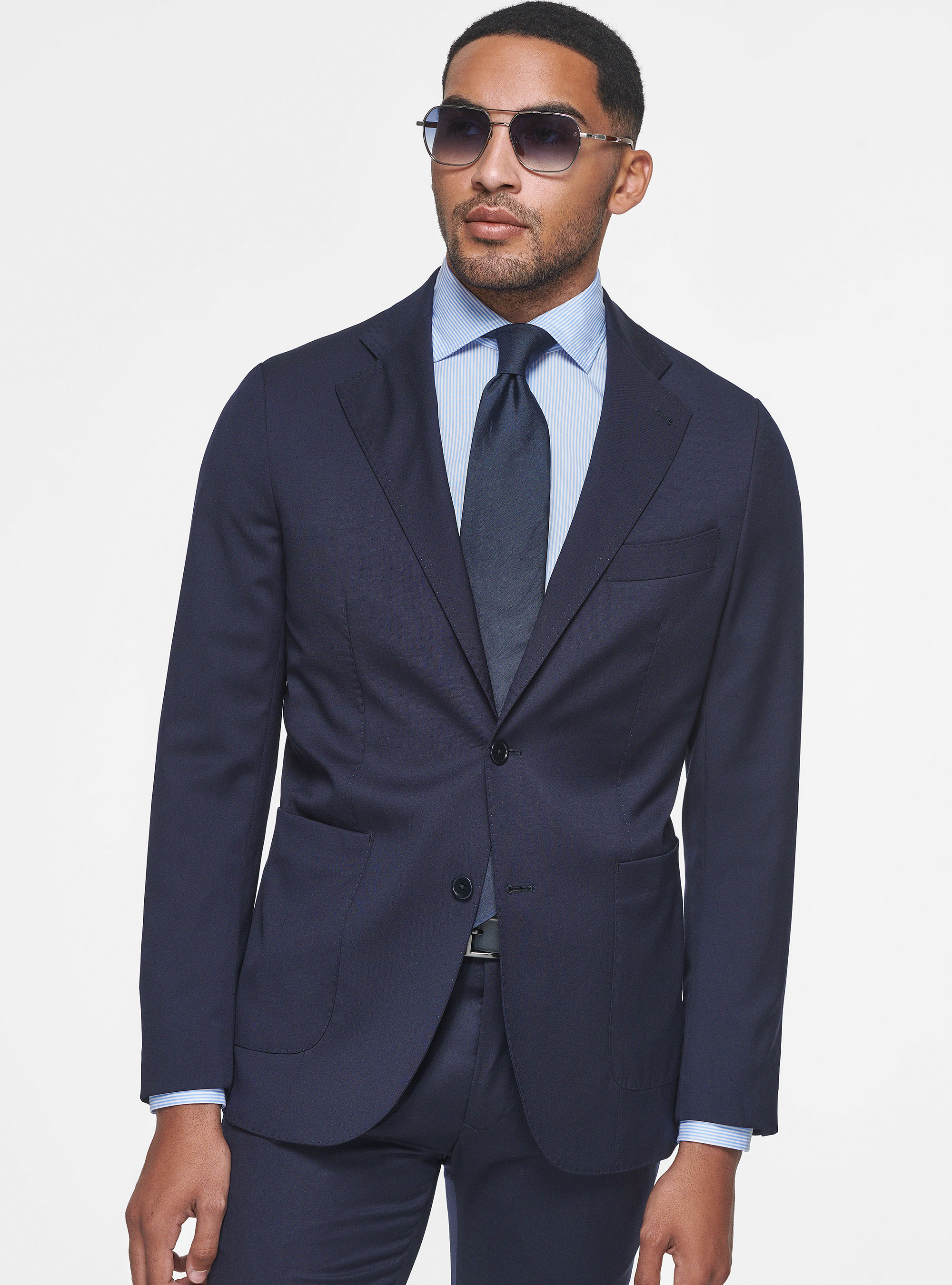 Giacca in pura lana superfine 110's, BLU NAVY