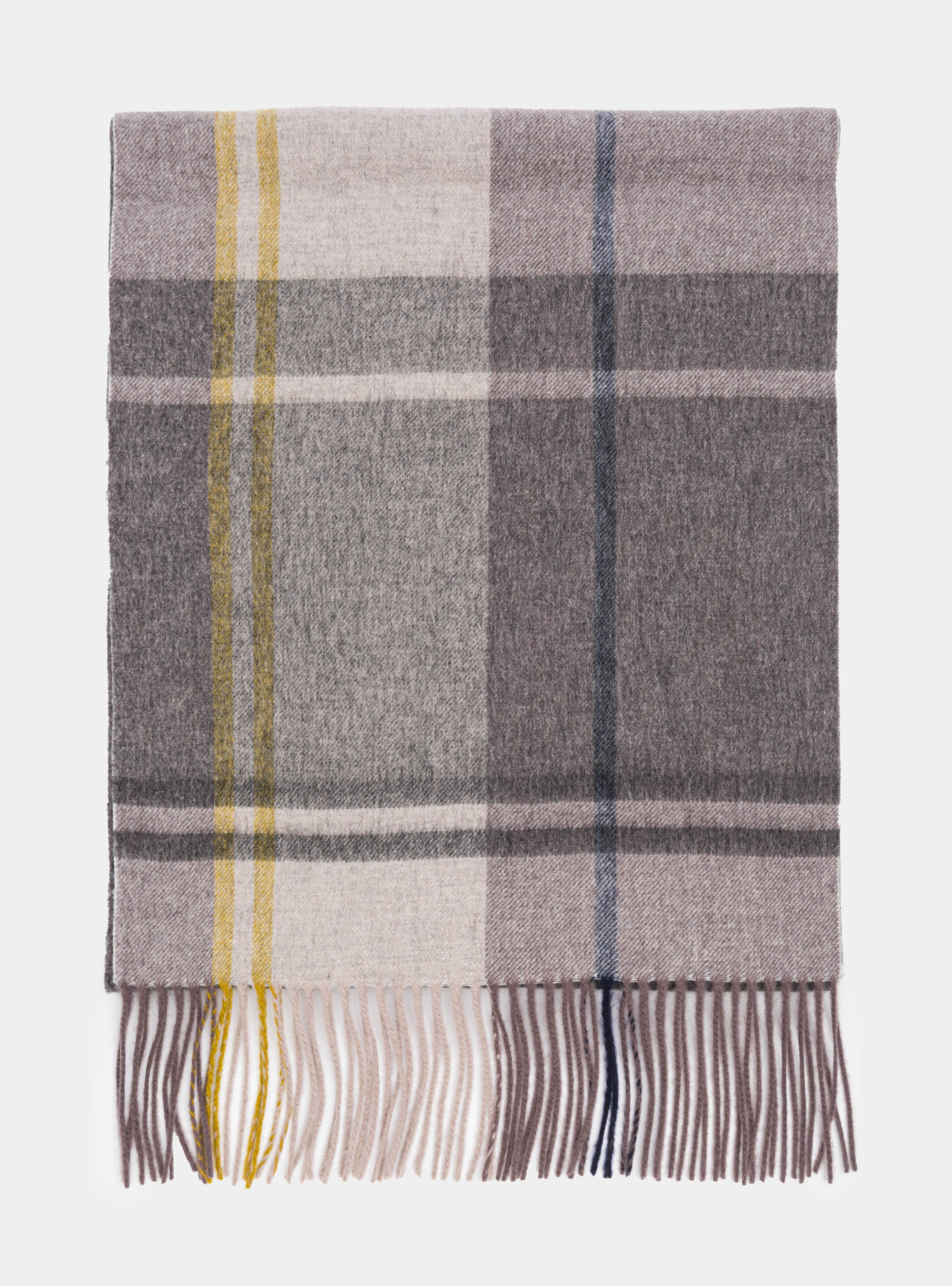 Sciarpa a quadri in lana cashmere, GRIGIO CHIARO