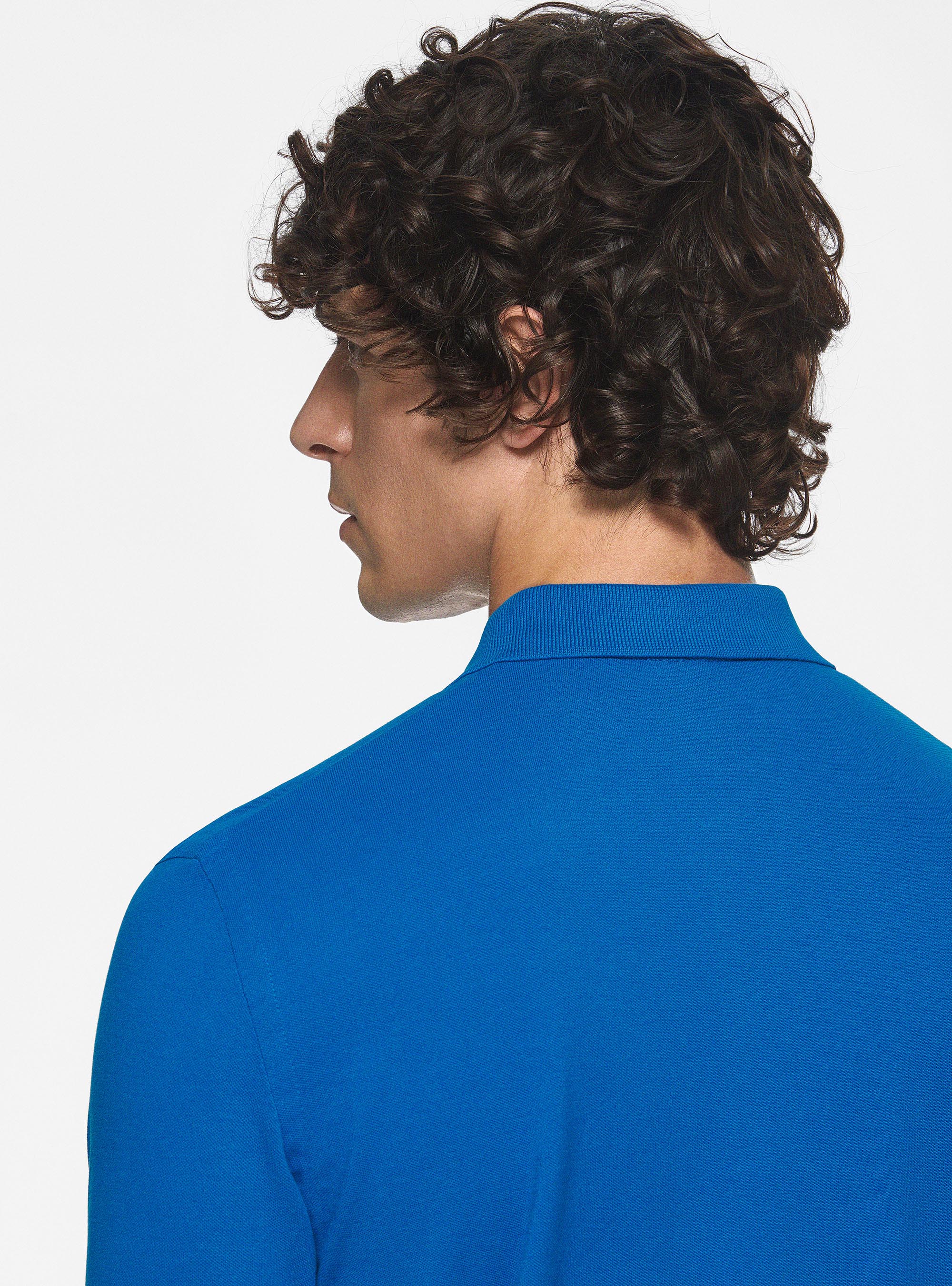 Polo in piquet con ricamo, BLU ROYAL