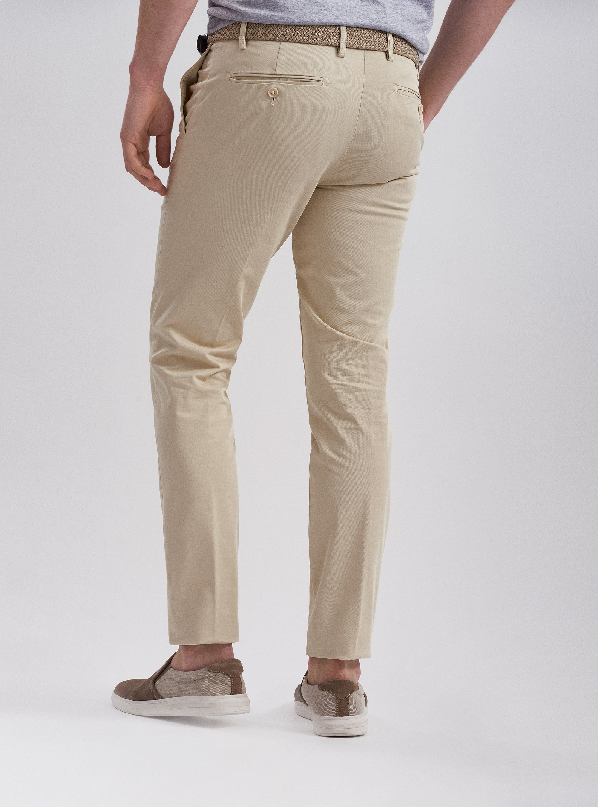 Pantaloni chino in twill di cotone, ECRU