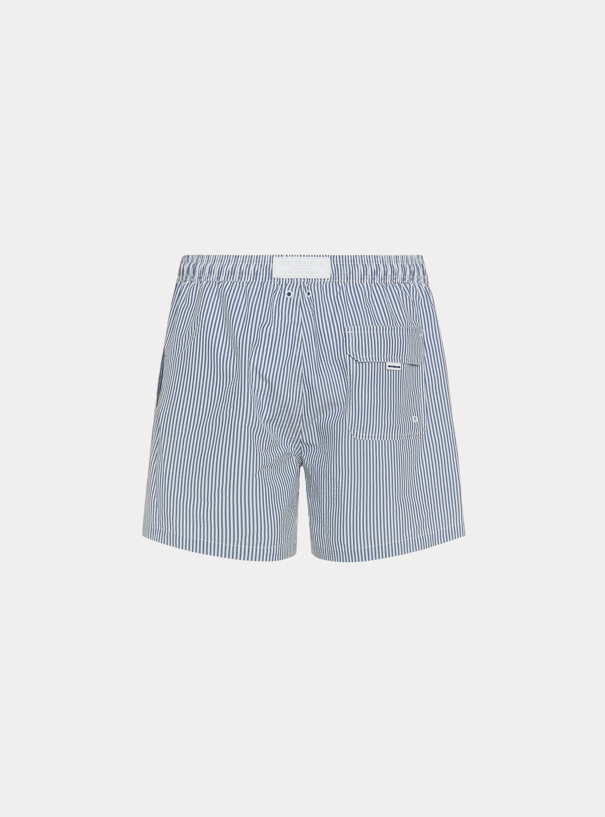 Costume da bagno in seersucker rigato, BLU