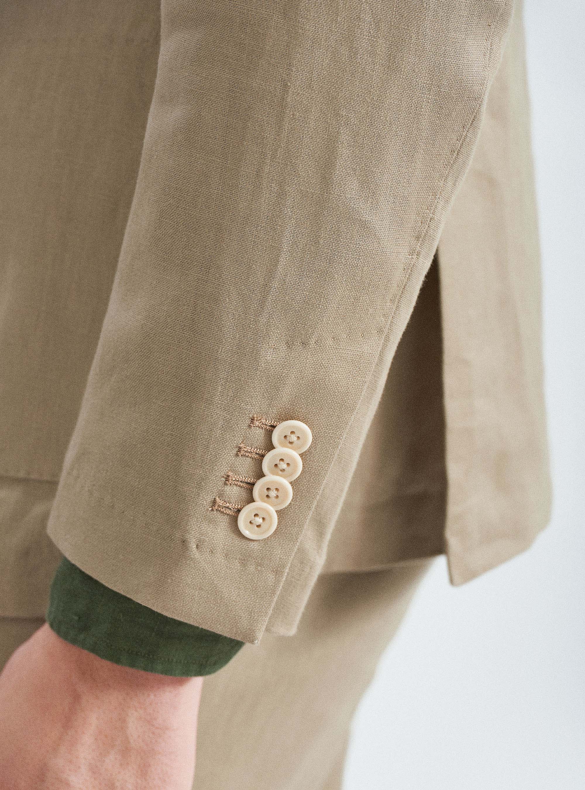 Giacca per abito in puro lino, FANGO