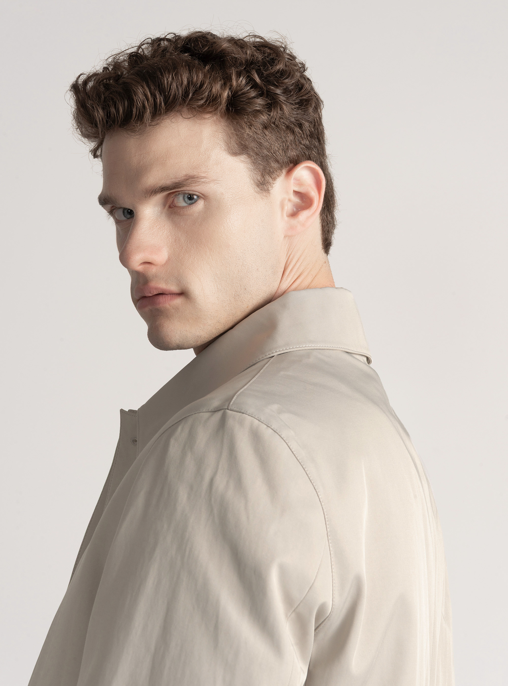 Impermeabile tecnico imbottito in misto cotone, ECRU