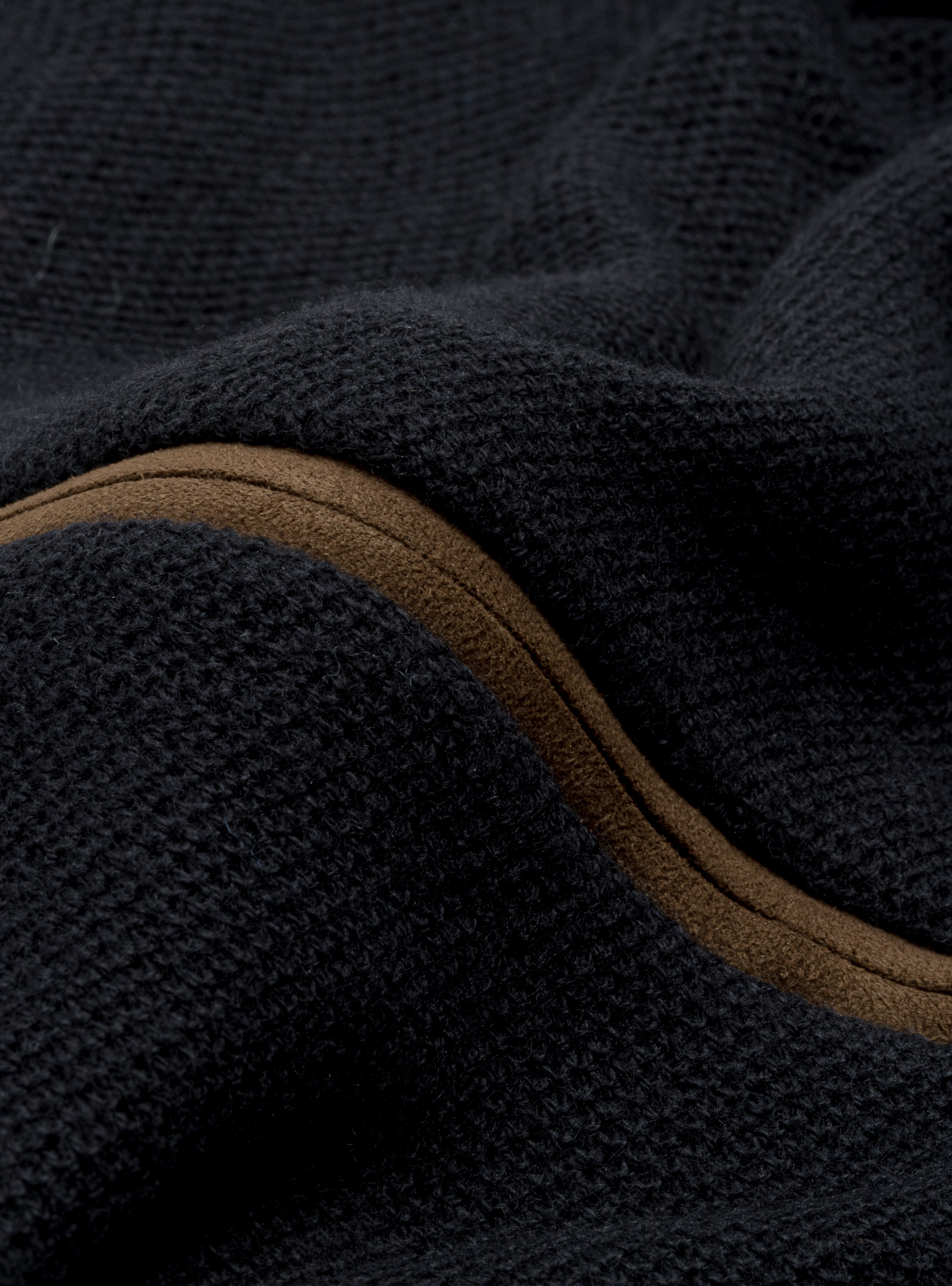 Maglia mezza zip in cotone cashmere, NERO