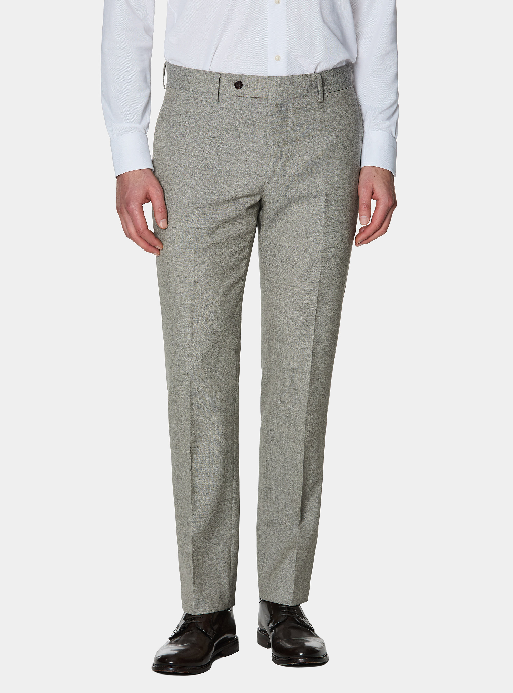 Vitale Barberis Canonico pure wool suit trousers, ECRU