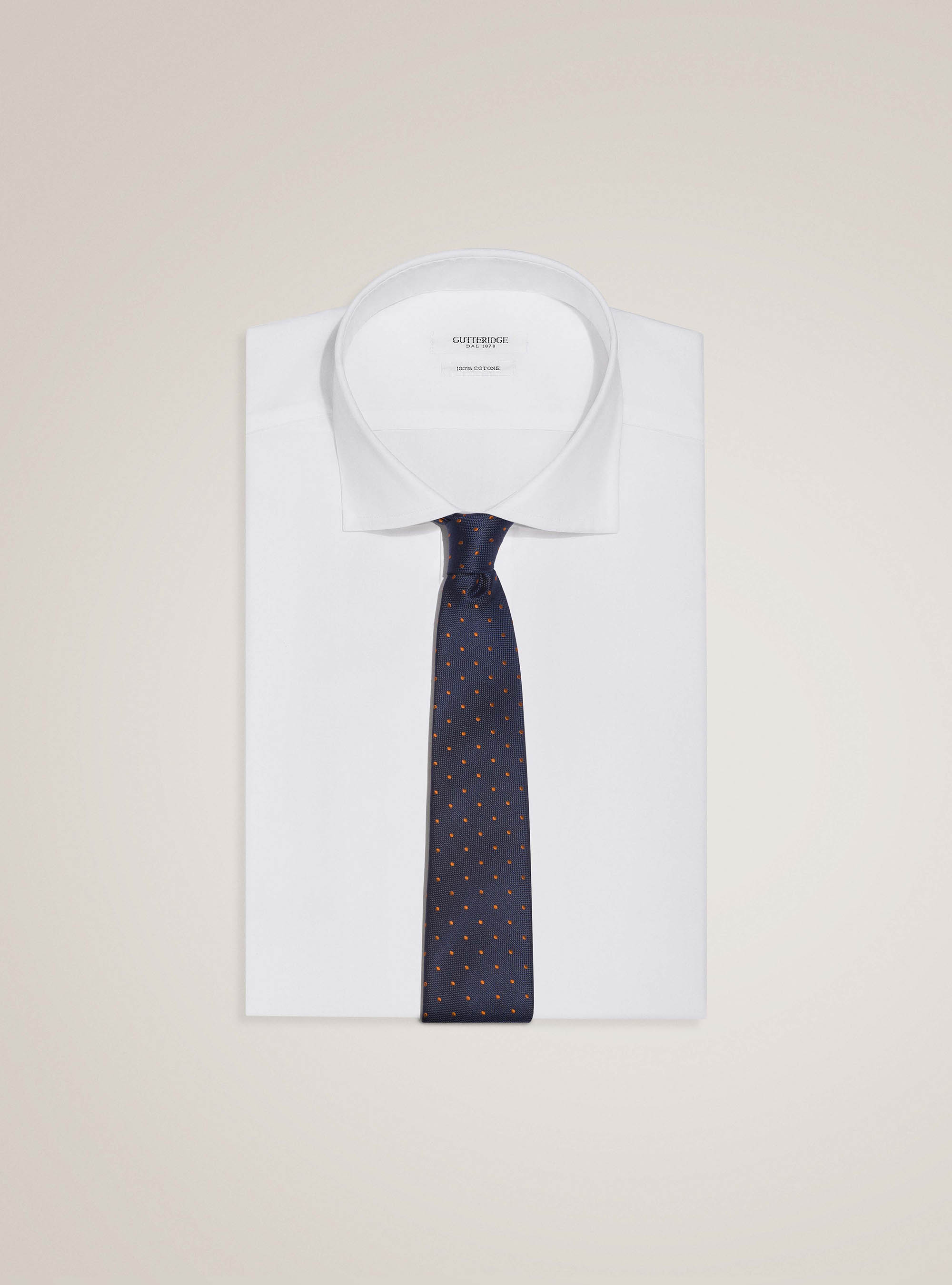 Cravatta in seta a pois, BLU NAVY