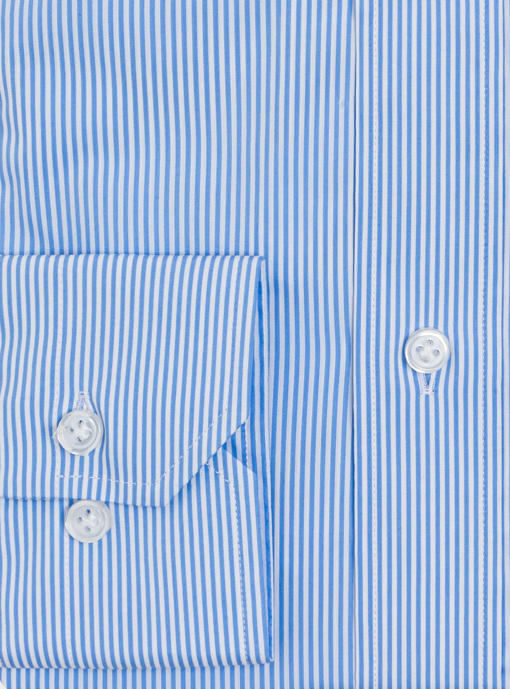 Striped stretch cotton poplin shirt, LIGHT BLUE