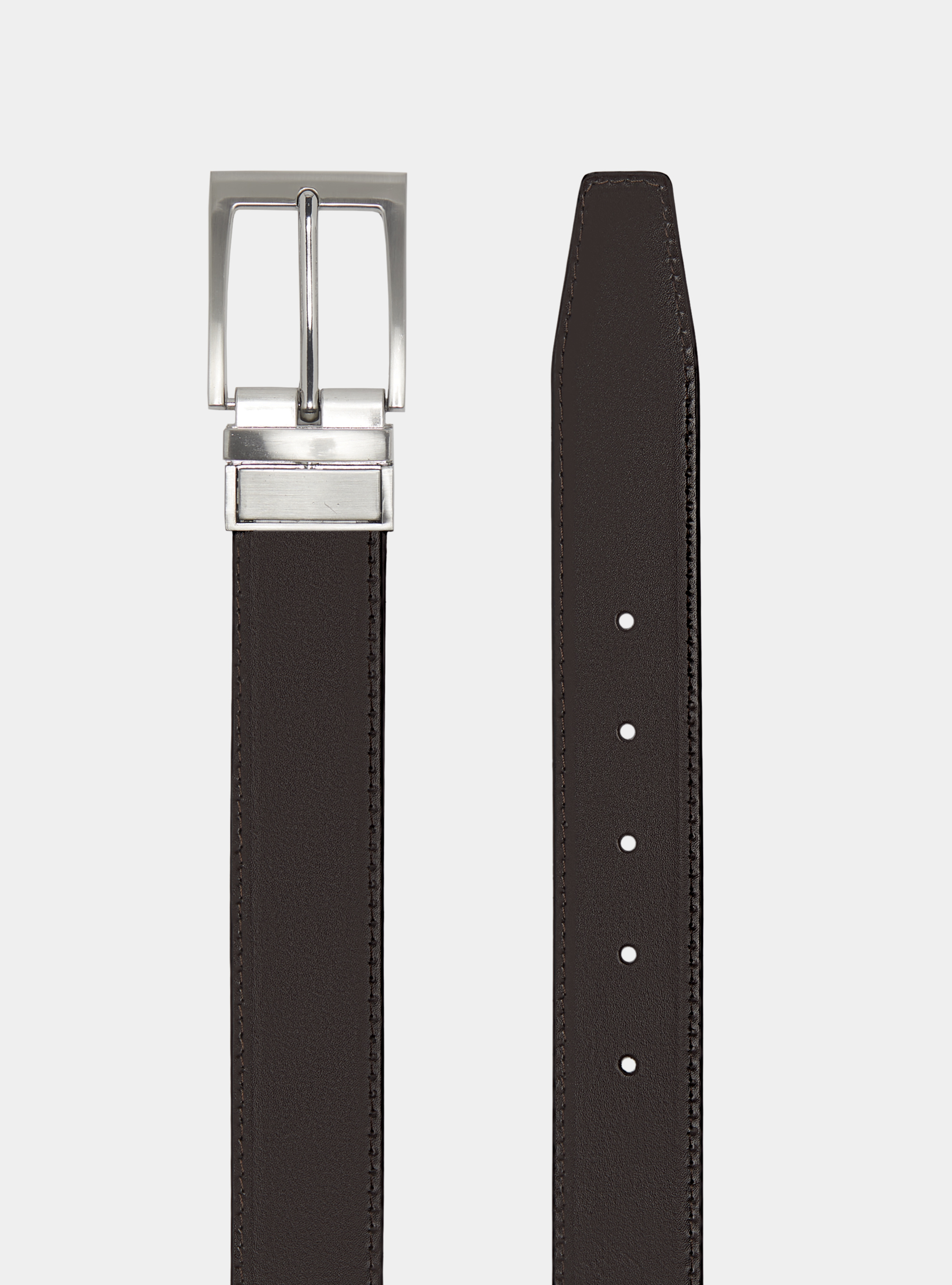 Reversible leather belt, BLACK