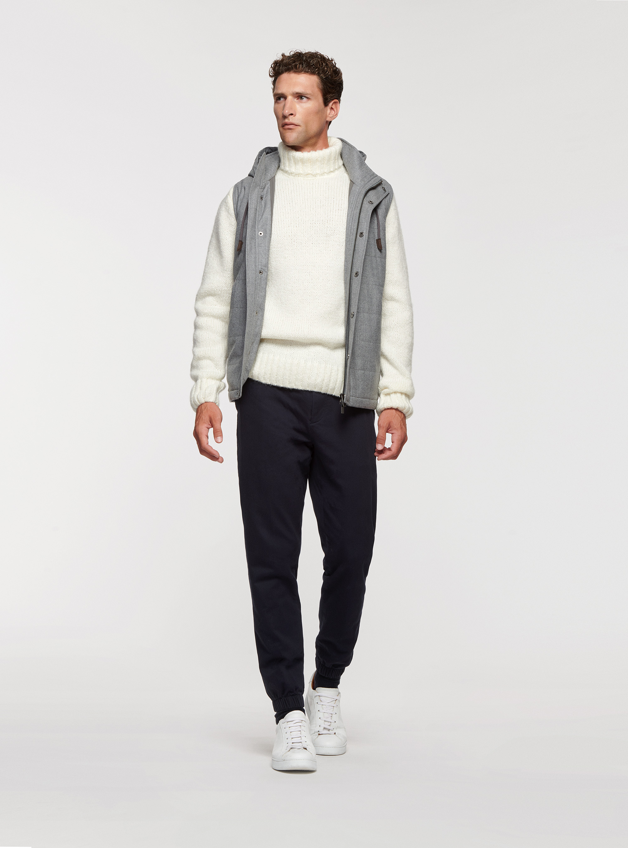 Flannel sleeveless, LIGHT GREY MELANGE