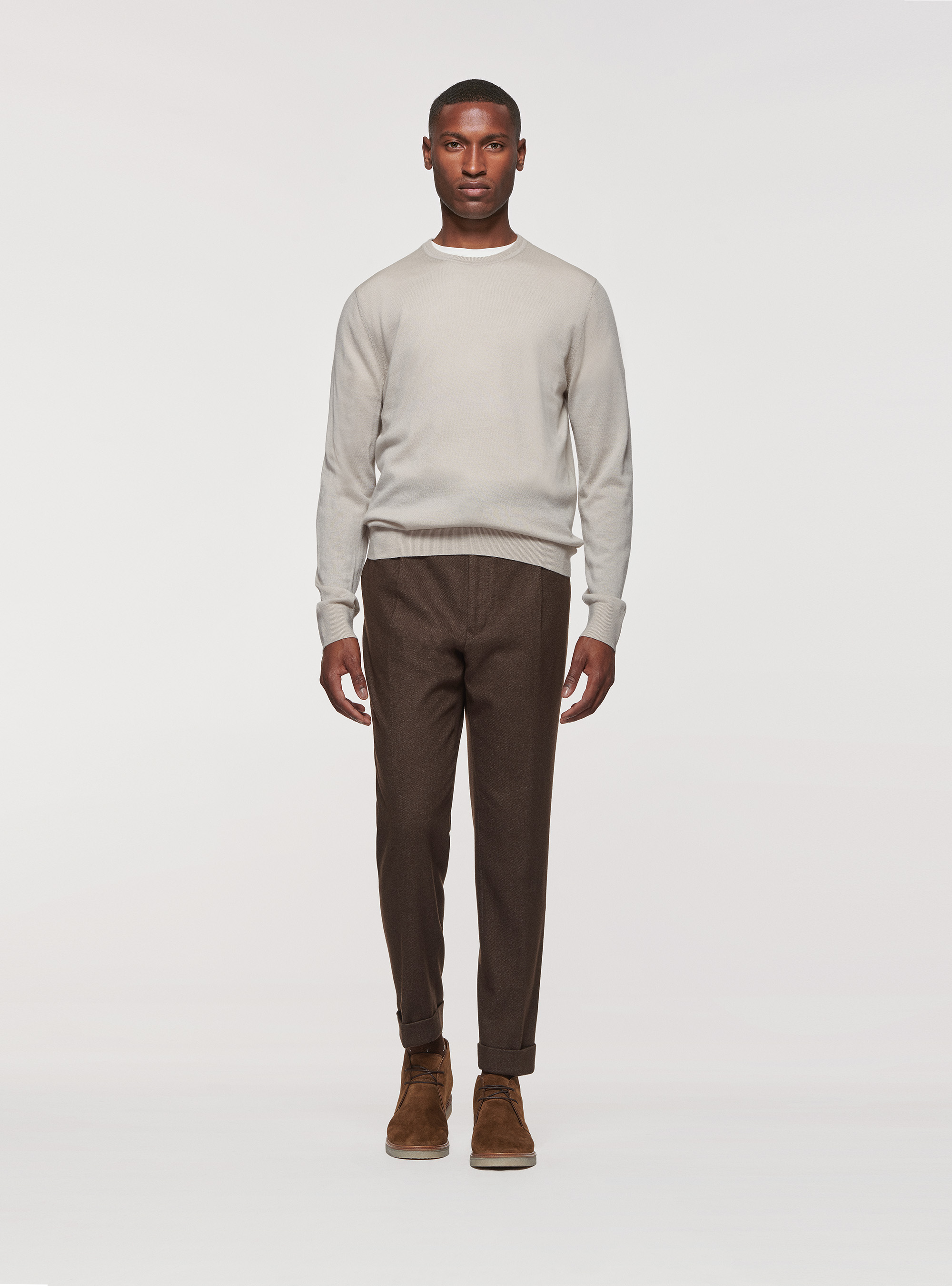 Pure merino wool sweater, ECRU