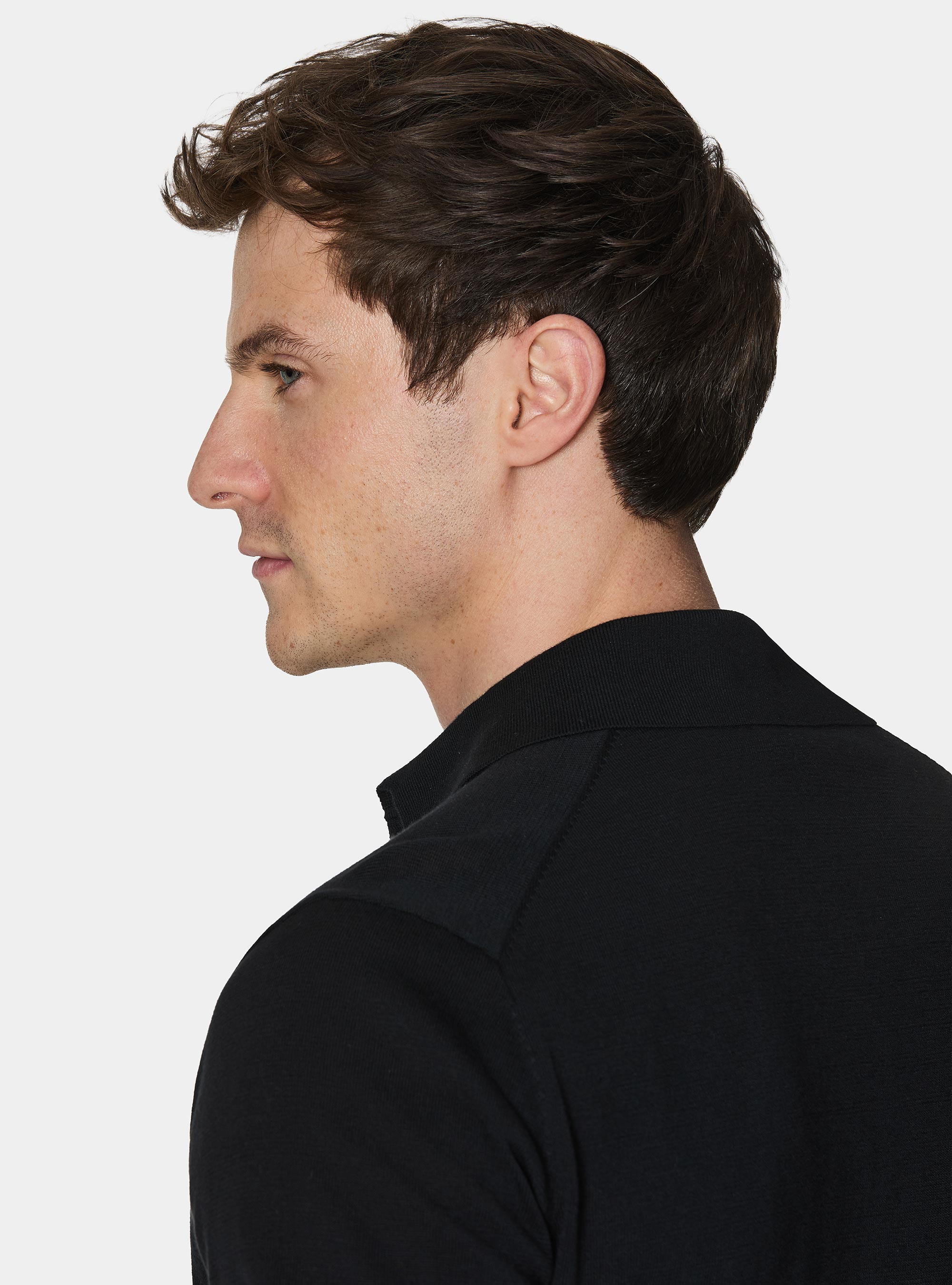 Polo in maglia in cotone m/c, NEGRO