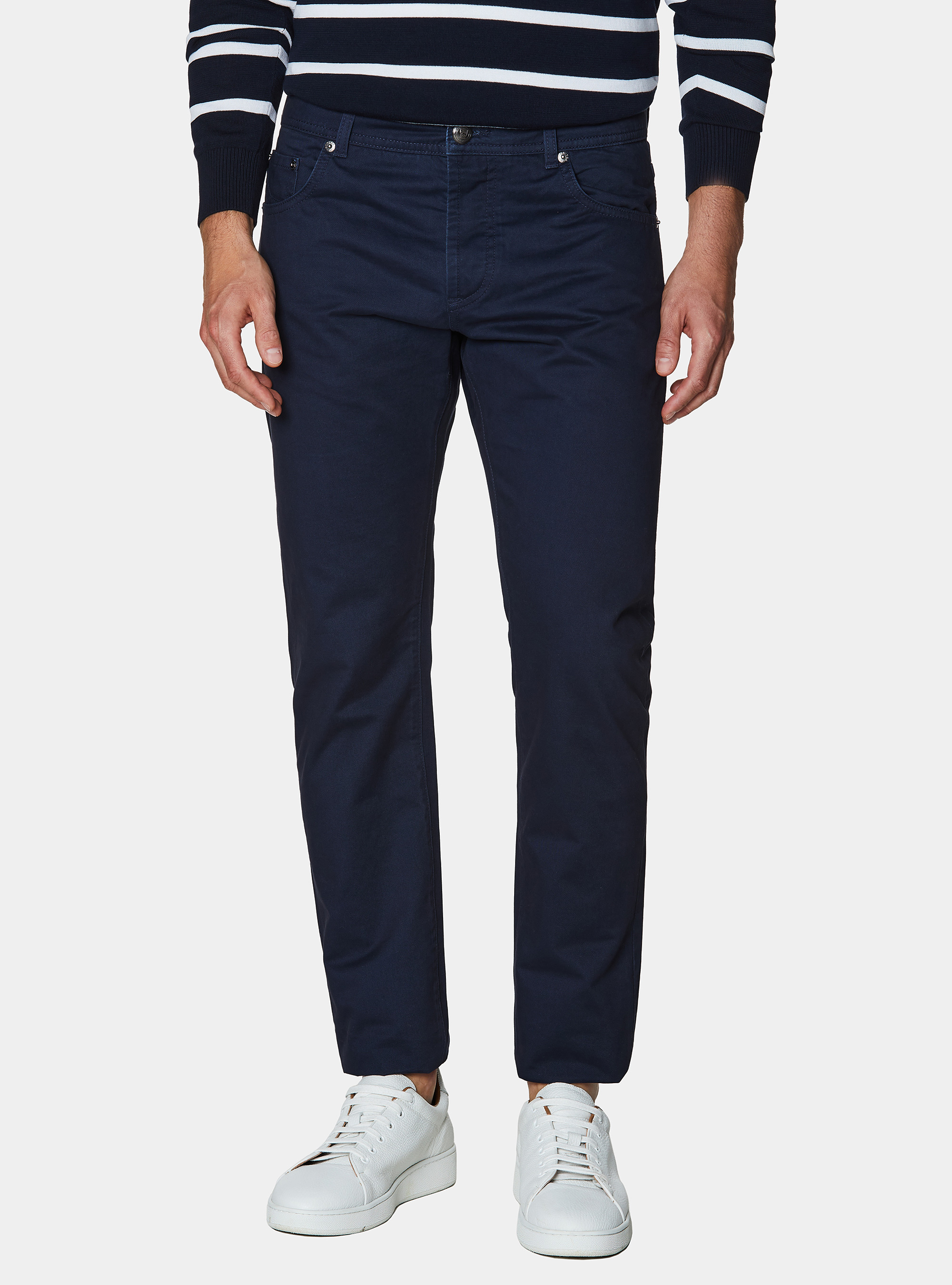 Pantaloni slim fit in twill di cotone