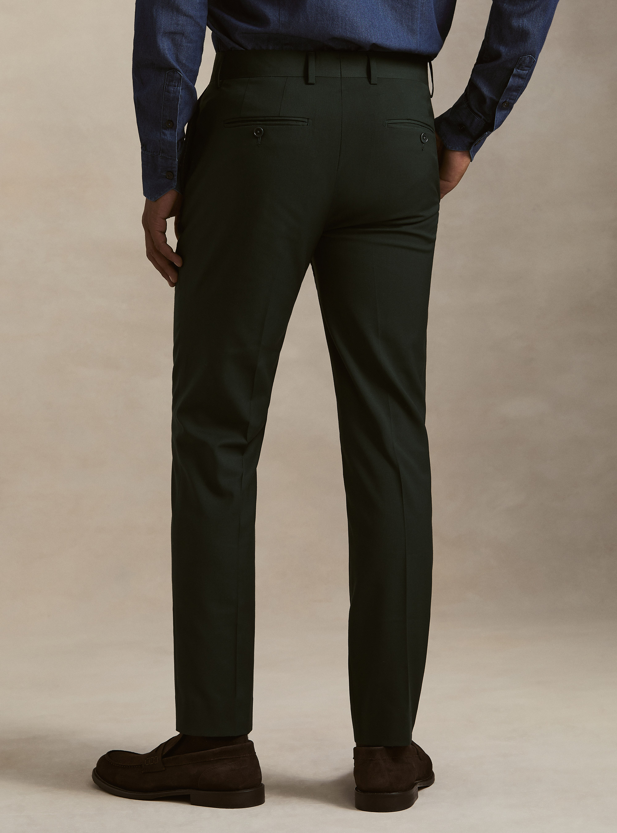 Pantalones de traje cl&aacute;sicos slim fit, VERDE