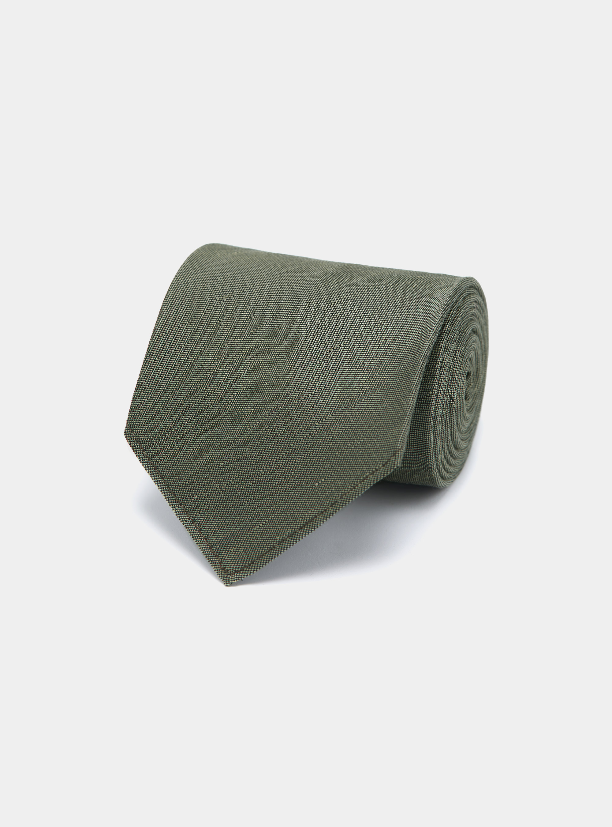 Cravate en soie et lin, SALVIA 0602C