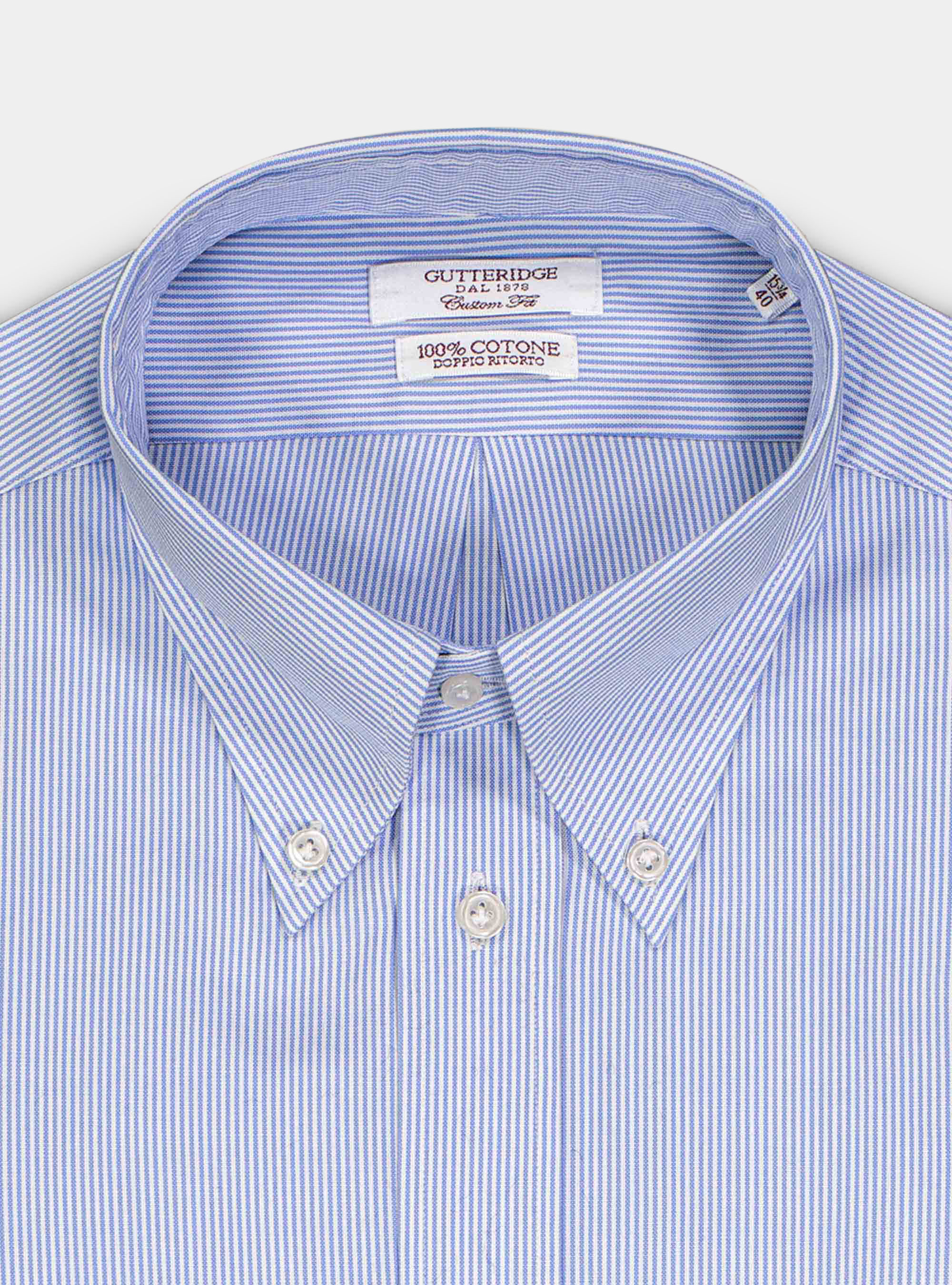 Oxford striped Custom button down collar shirt, LIGHT BLUE