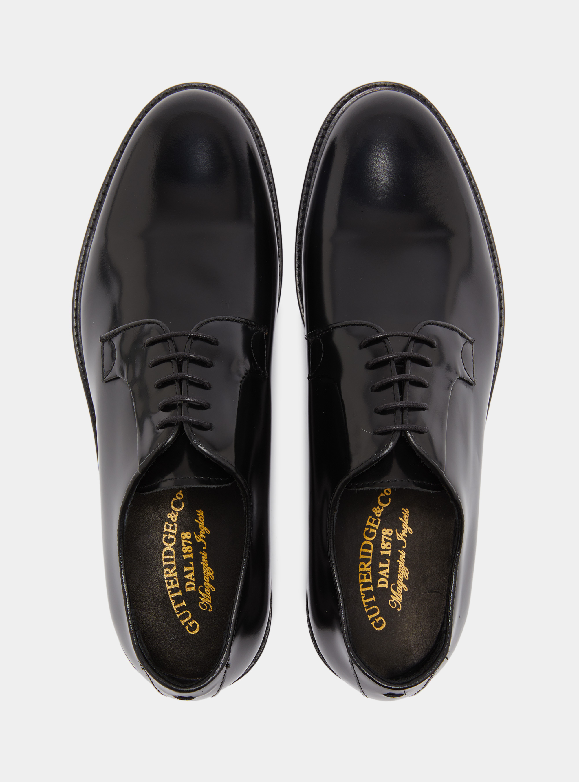 Abrasivated leather derby, BLACK