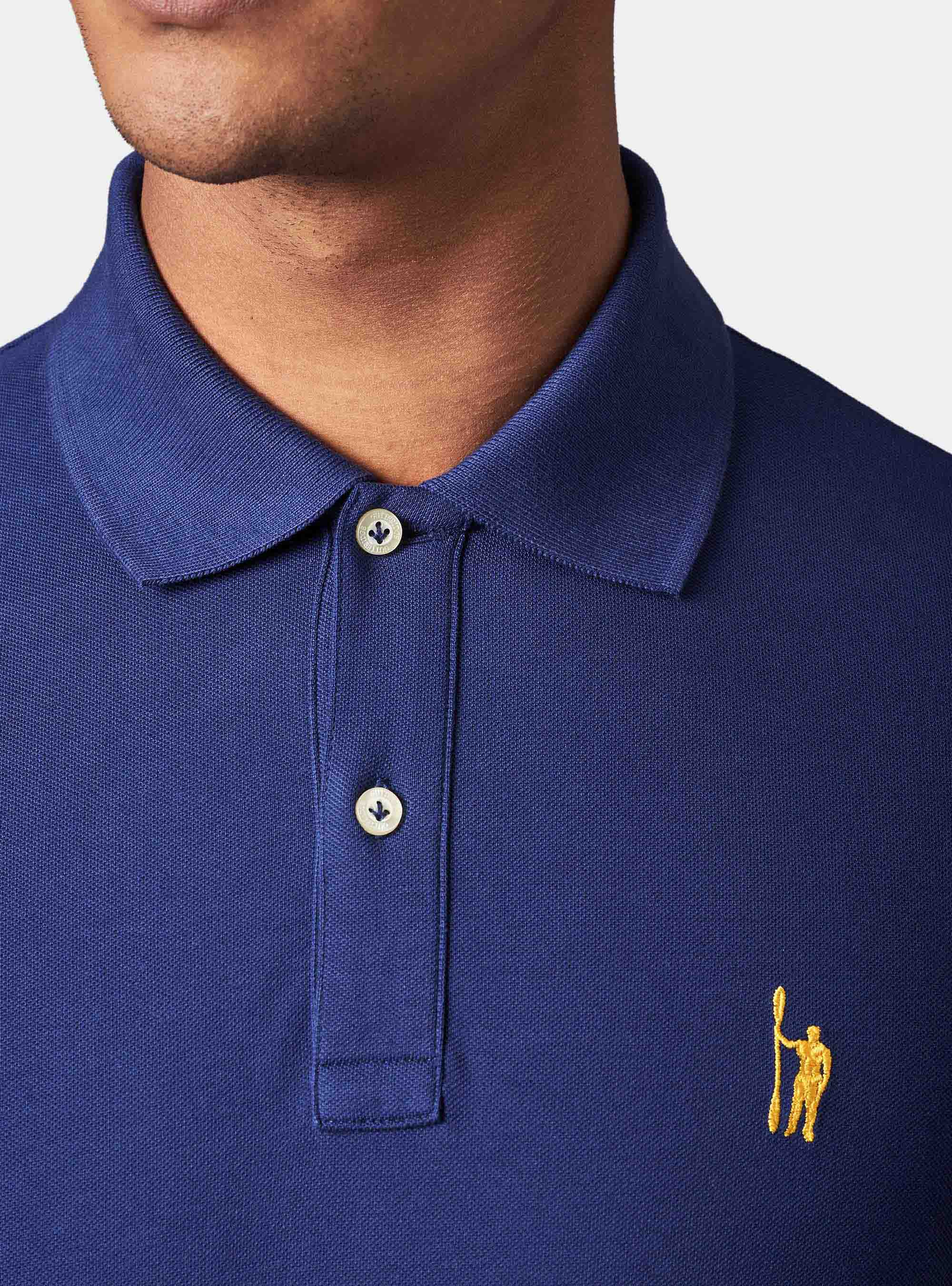 Polo básico en piquet, AZUL MEDIO