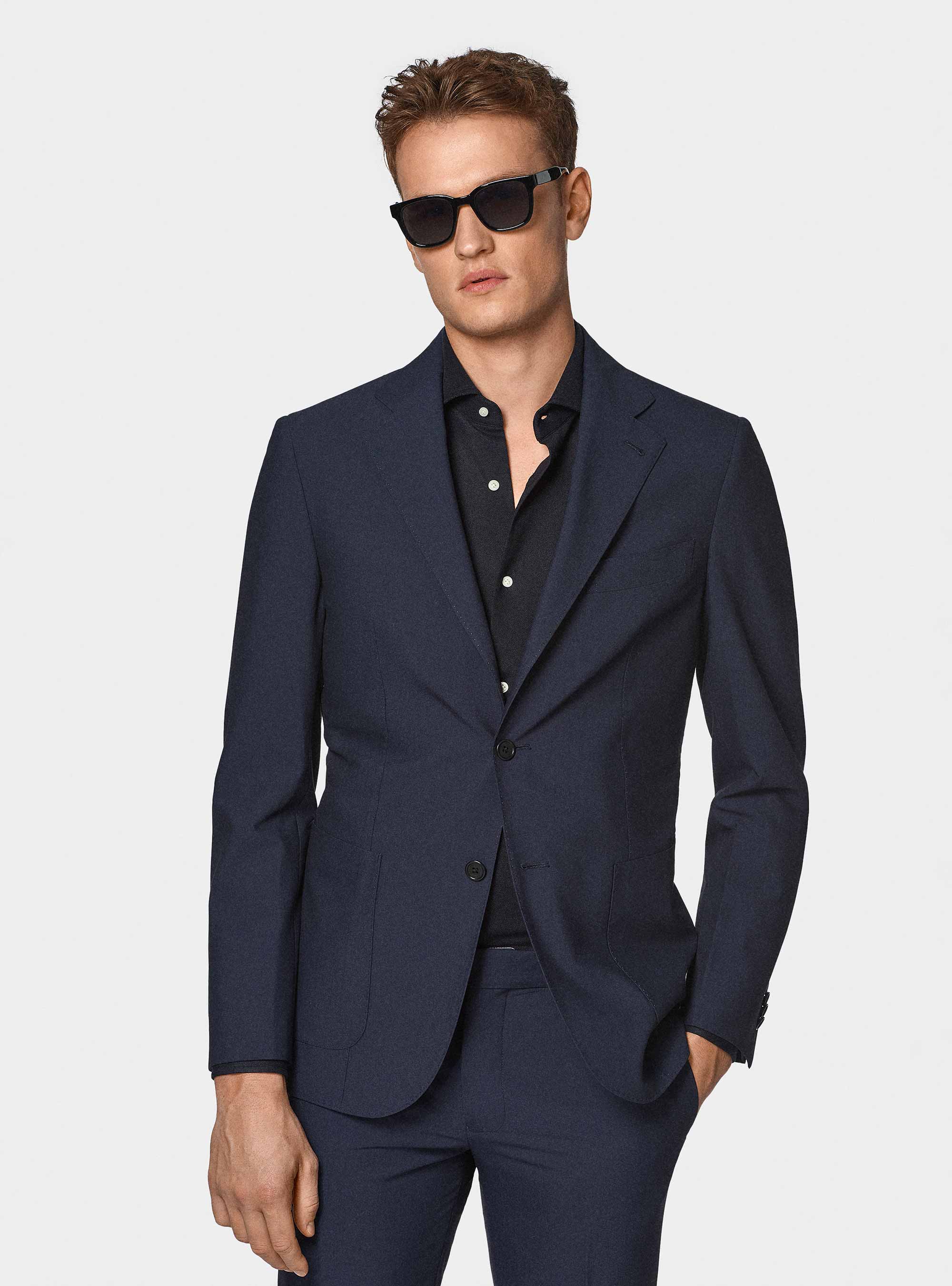 Giacca abito classico slim fit, BLU NAVY