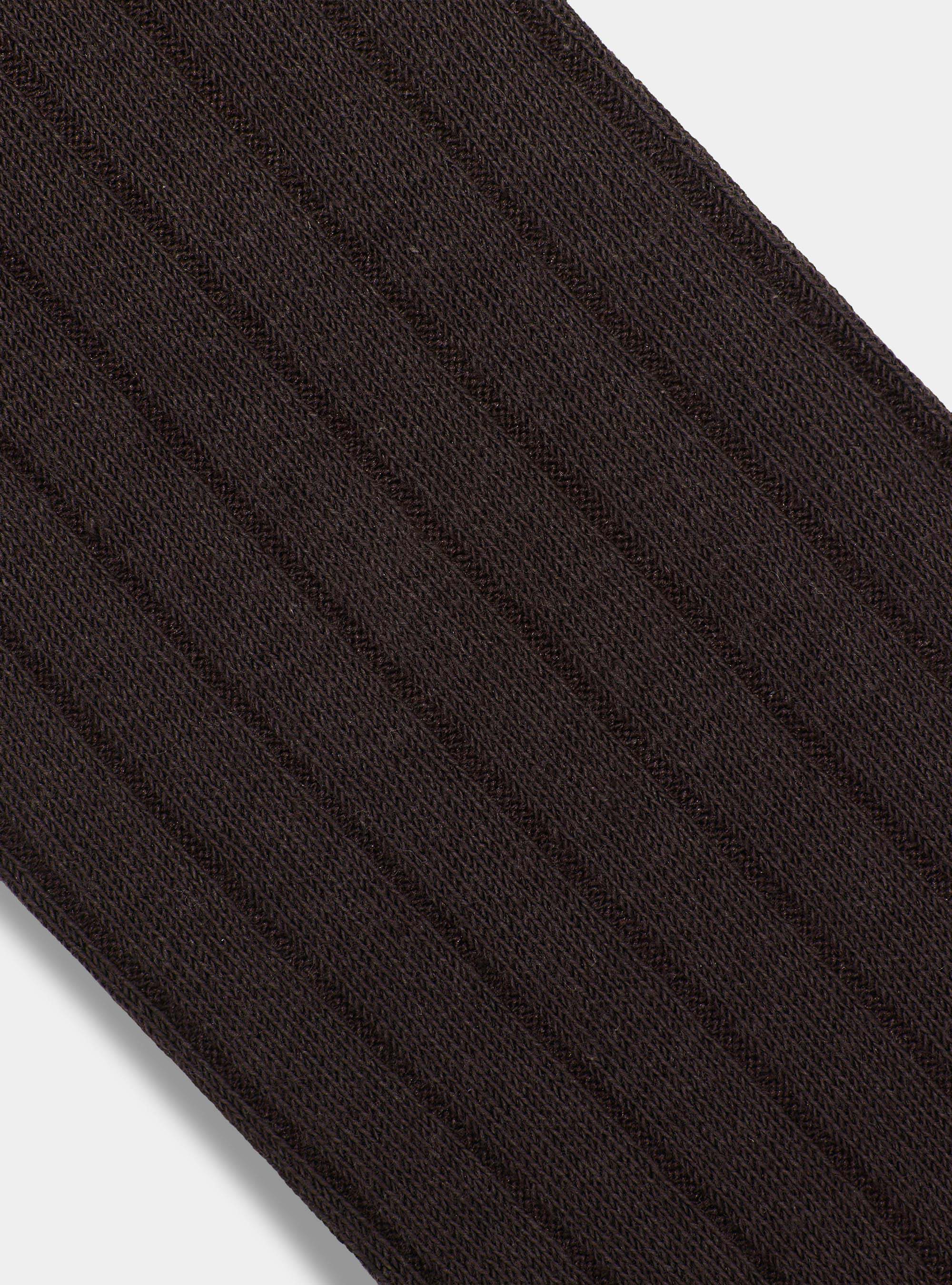 Calcetines de canalé con bordado, MARRON